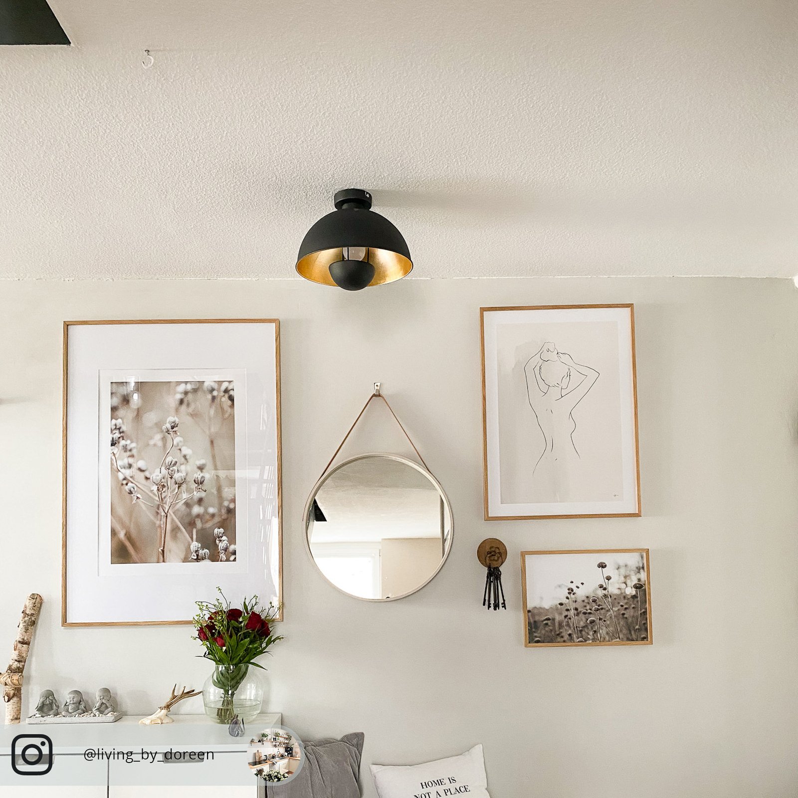 Lya Plafondlamp Ø31 Black/Gold - Lindby