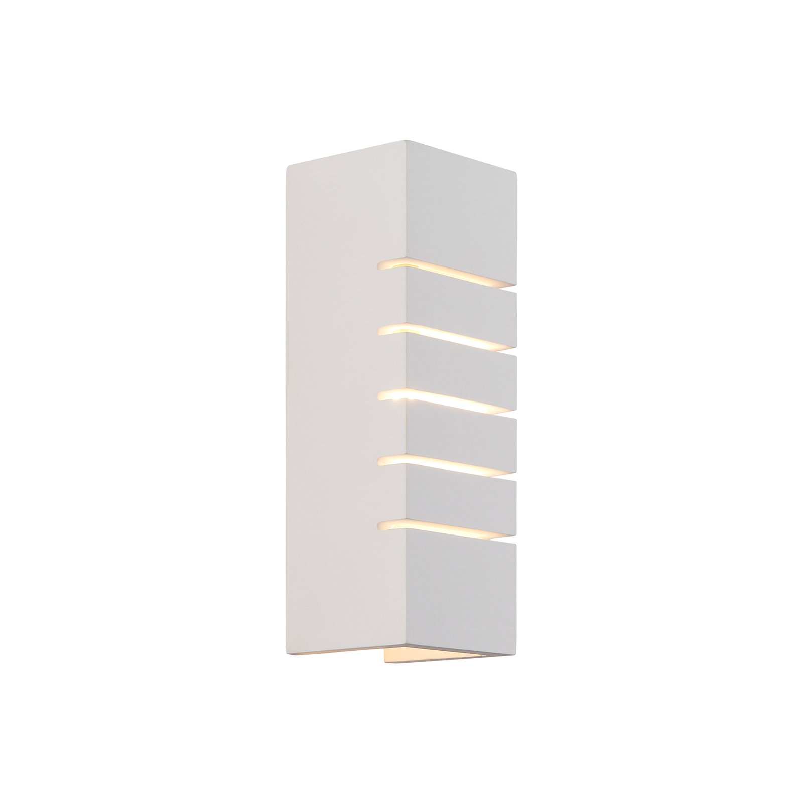 Lancio Квадратна стенна лампа от гипс, с щепсел, бяла