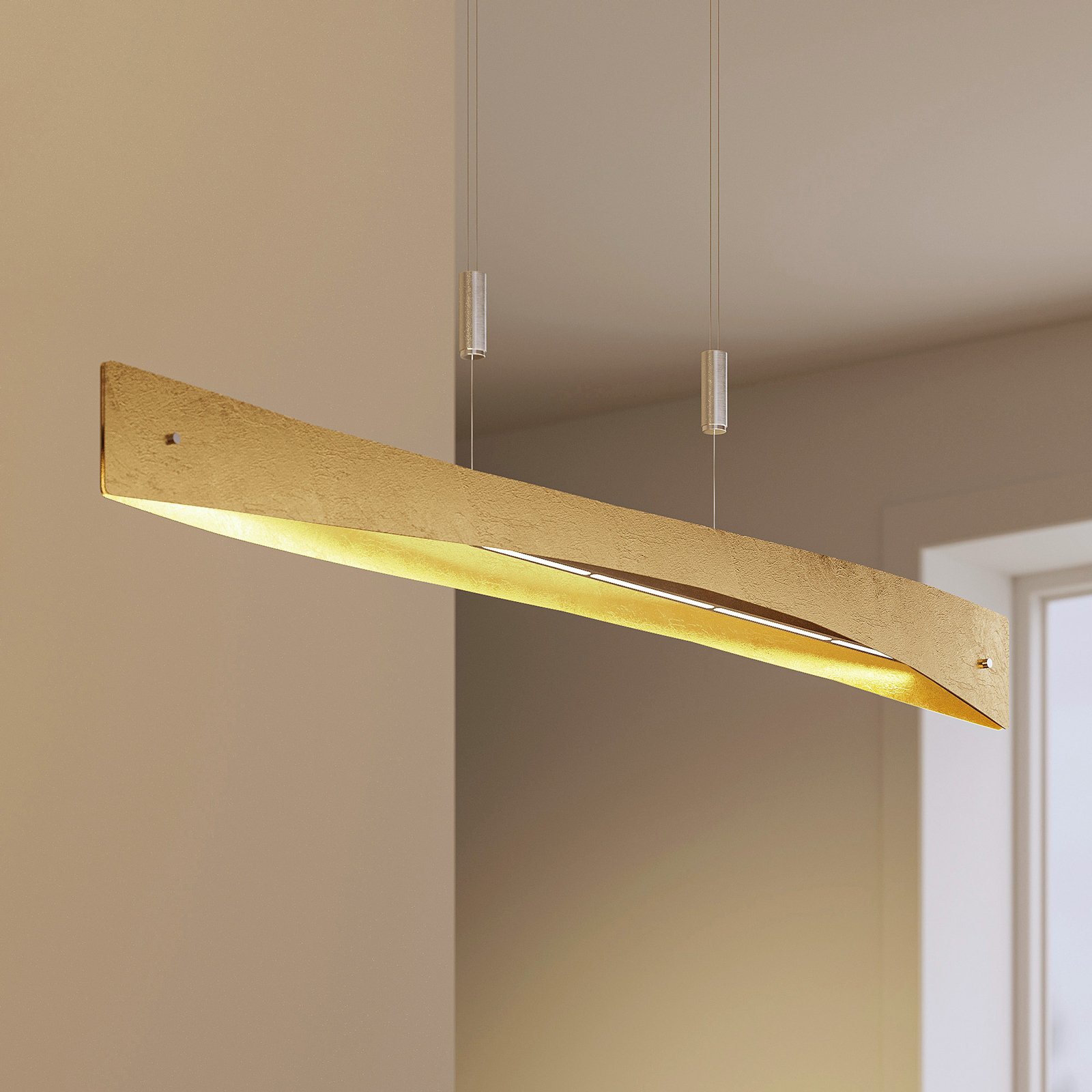 Lindby Beazina LED-hänglampa, guld