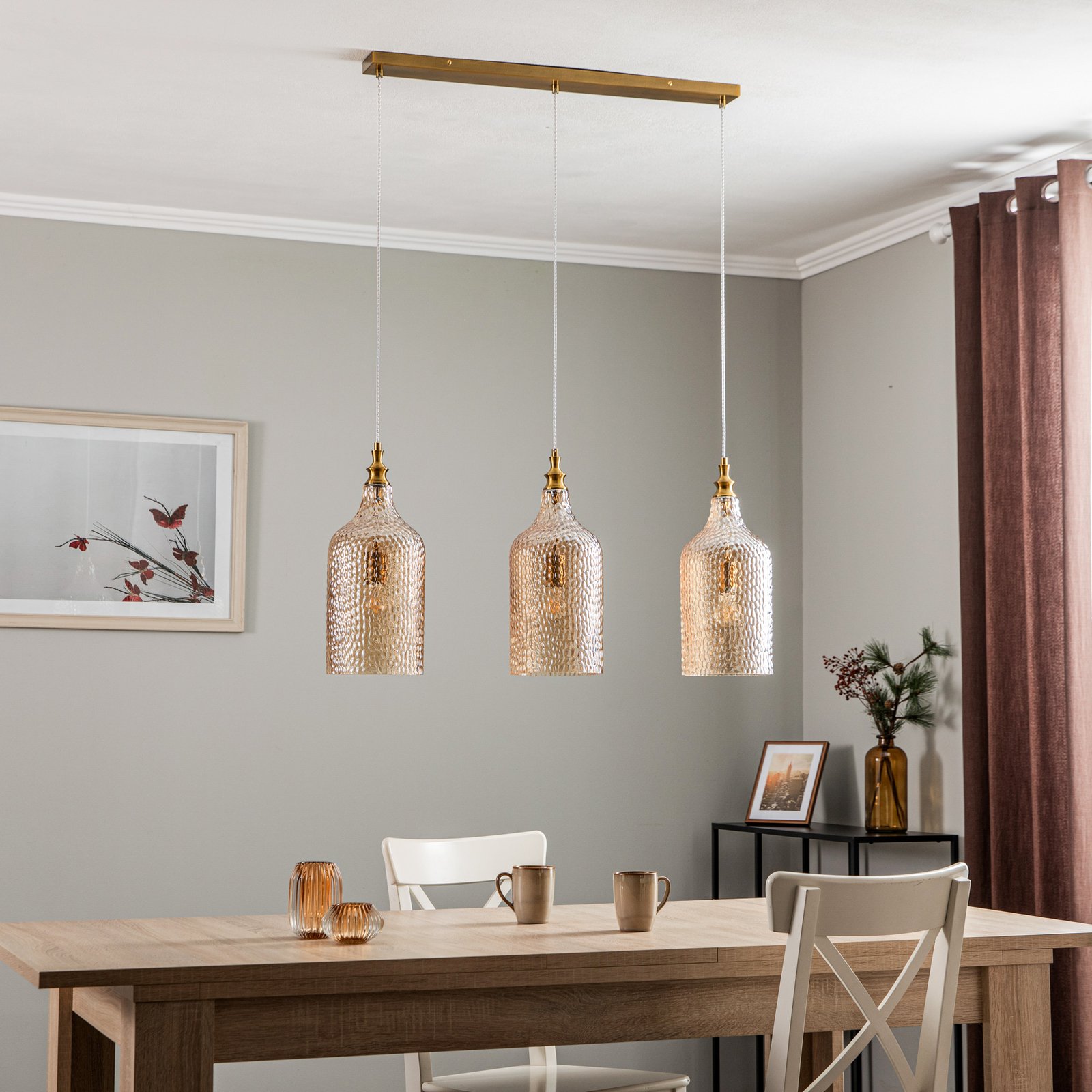 Drakar 3 Suspension Ø19,5 Ambre - Lindby