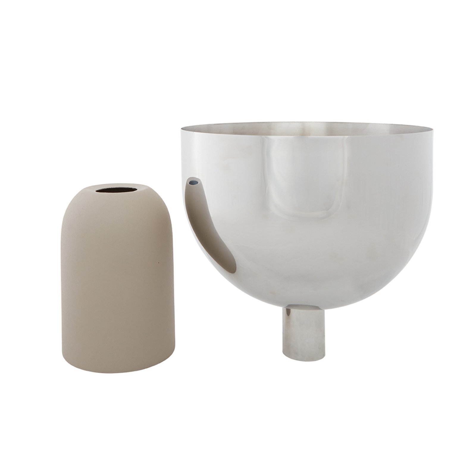 Torus Pflanzentopf Ø22 Silber/Taupe - AYTM