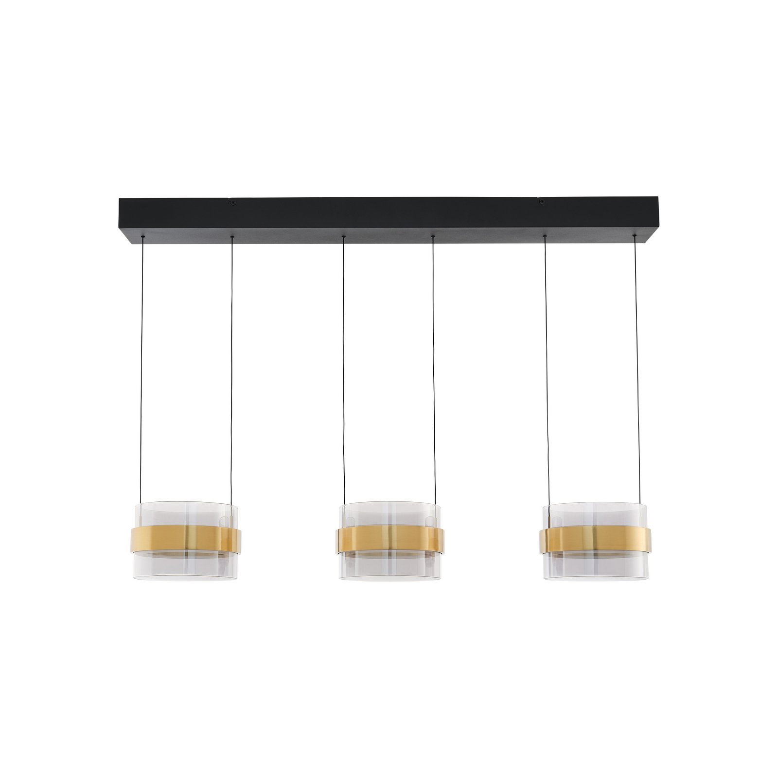 Suspension LED Inside couleur laiton/gris fumé, longueur 105 cm
