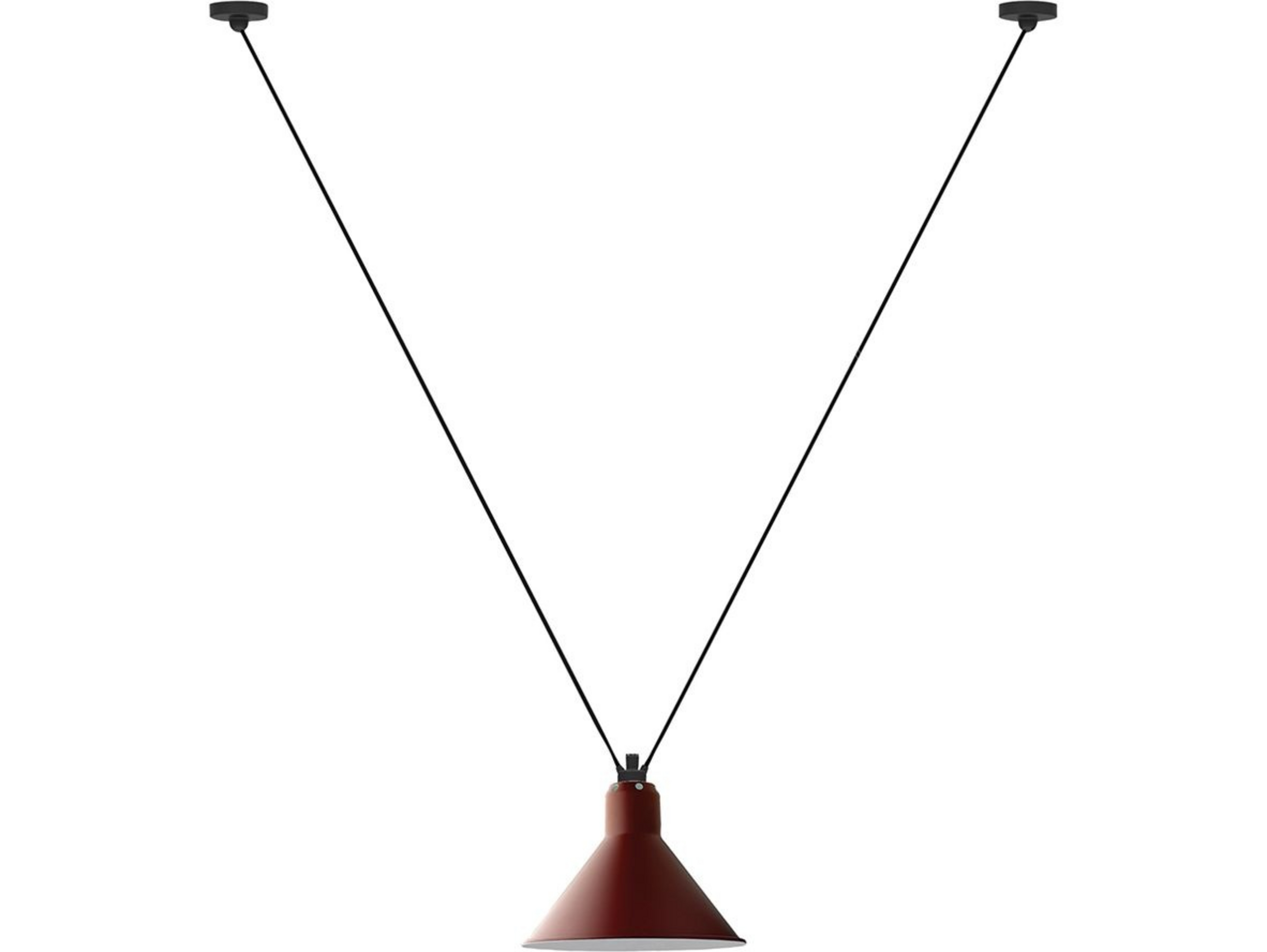323 L Pendelleuchte Konisch Rot - Lampe Gras