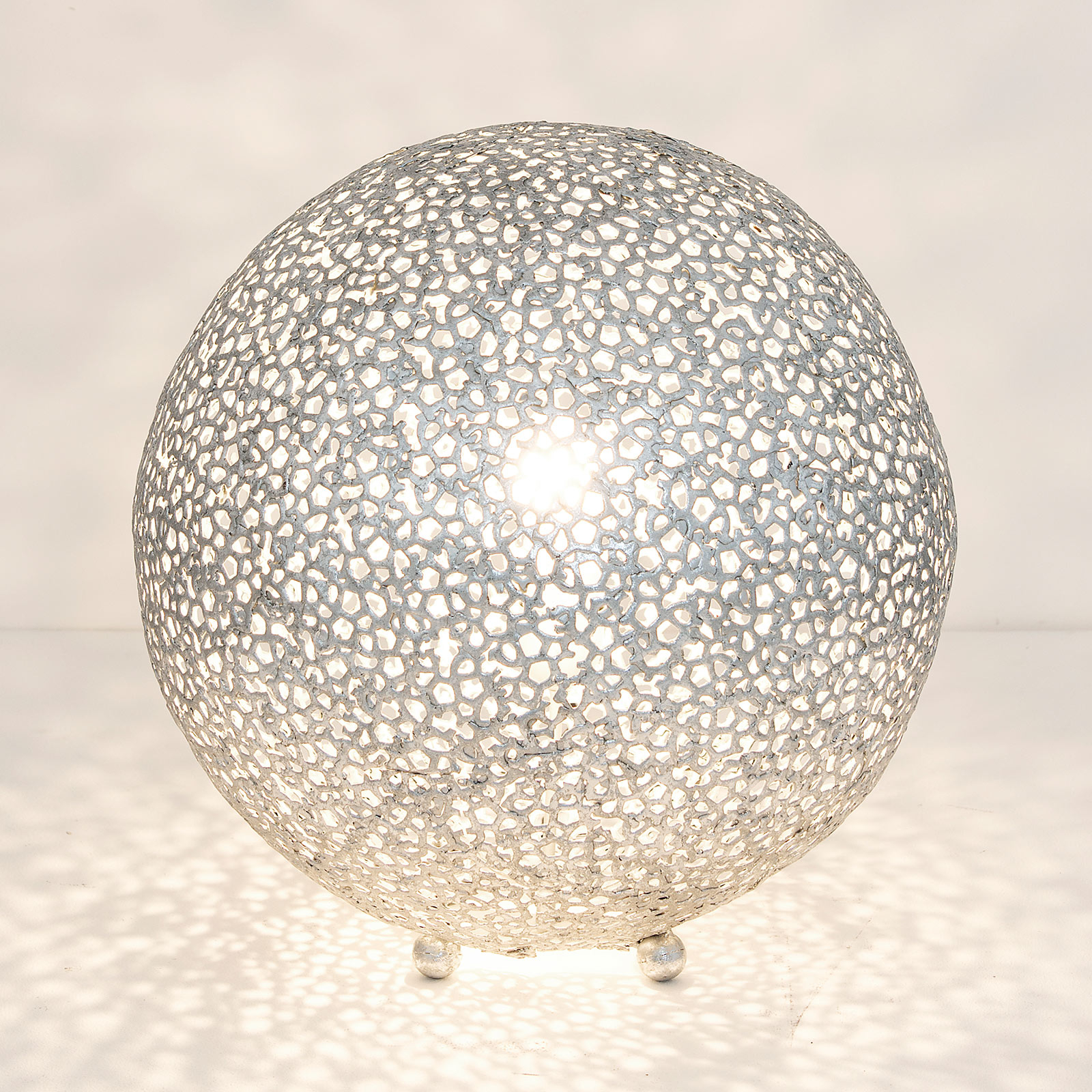 Bordlampe Lily Grande, Ø 43 cm, sølv