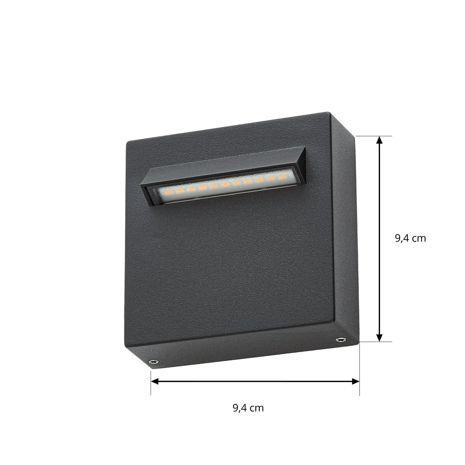 Joril LED-Außenwandleuchte, schwarz, 9,4 cm, Aluminium, IP65 - Lucande