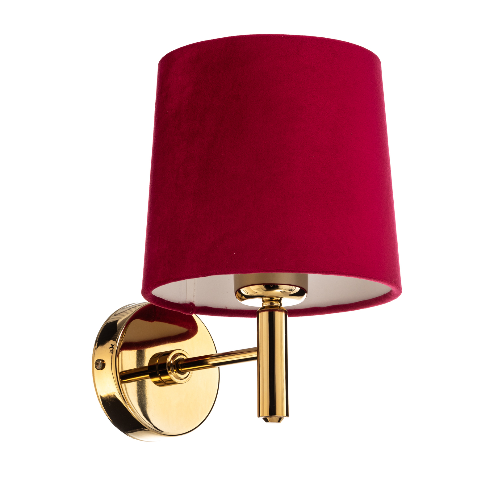 Polo fali lámpa, textilernyő, sárgaréz/rózsaszín