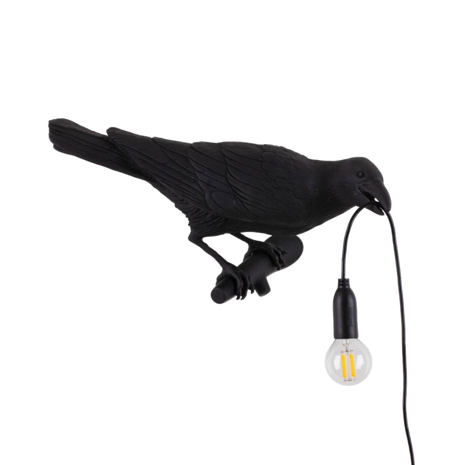 Applique déco LED Bird Lamp droite noire