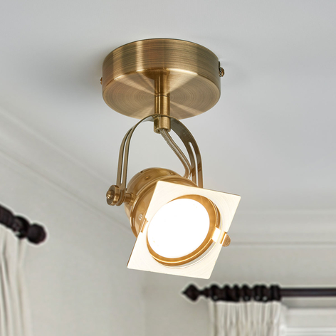Spot LED Janek en laiton ancien, GU10