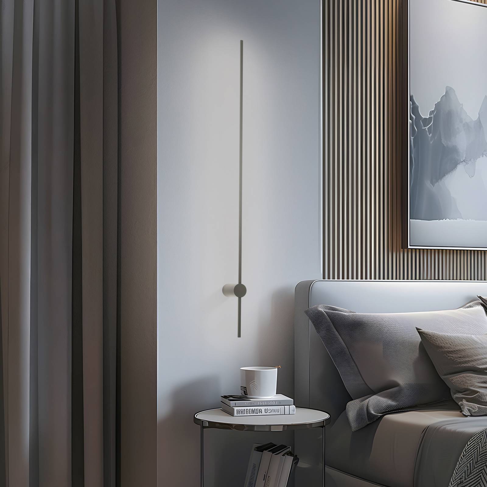 LED-Wandleuchte SABER, olivgrün, Höhe 120 cm, Metall 4.000 K günstig online kaufen