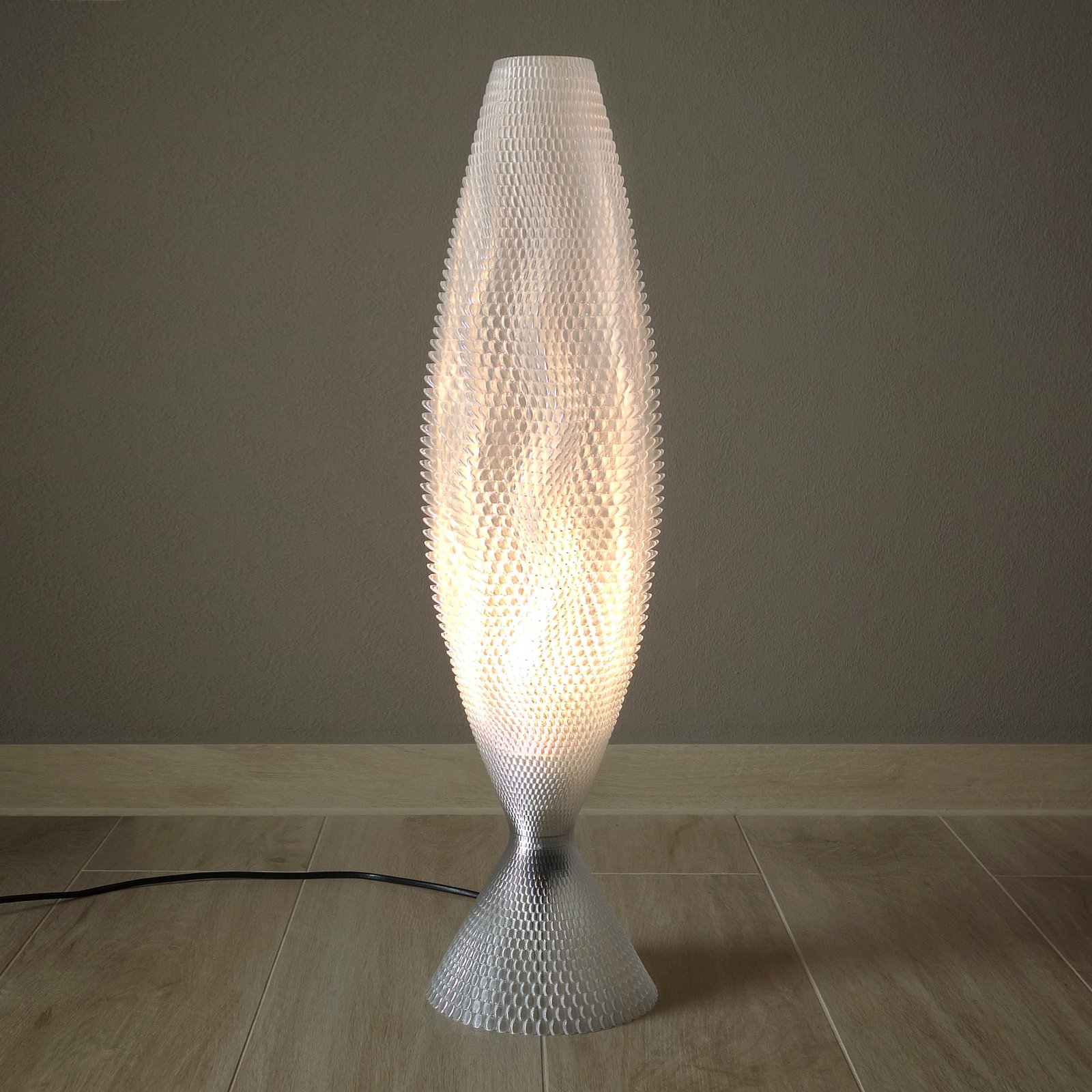Koral table lamp made of organic material, crystal clear