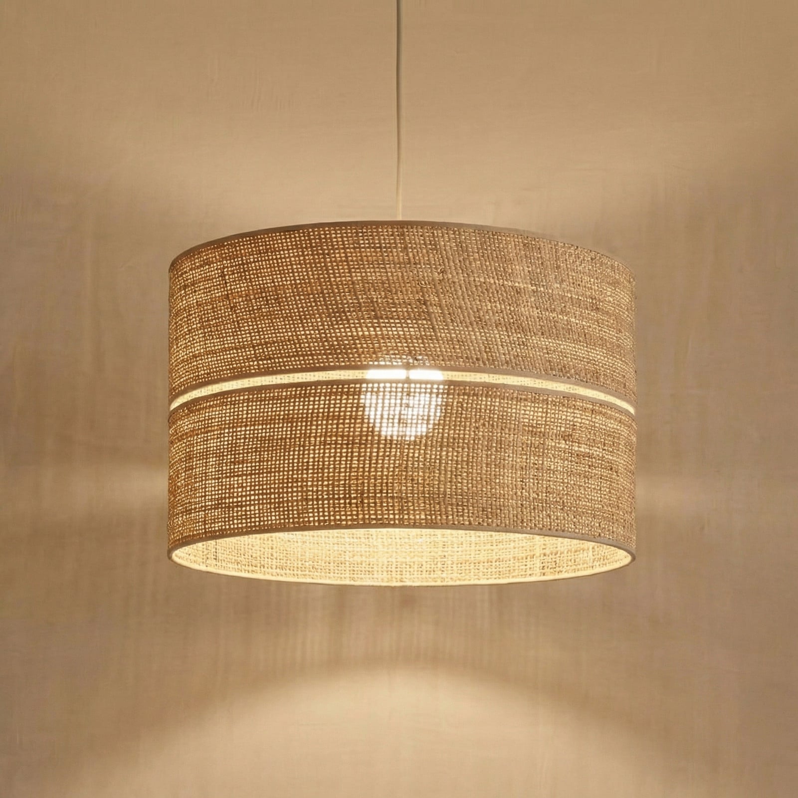 TK Lighting Lampă suspendată Calma 1 bec bej rafia Ø 50 cm E27 - Camera de zi / sufragerie - Altele