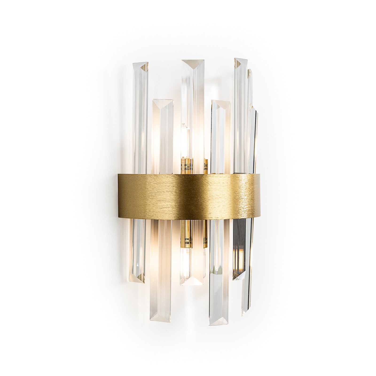 Grace vegglampe, 2 lyskilder, gullfarget, jern, glass