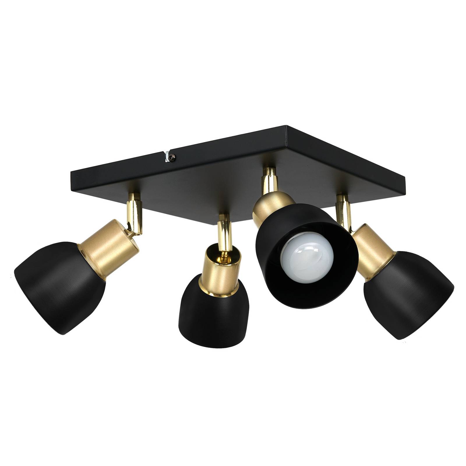 Takspotlight Frano, 4 lampor svart/guld