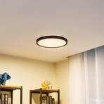 Lampa sufitowa Lindby Smart LED Pravin, Ø 40 cm, CCT, czarna