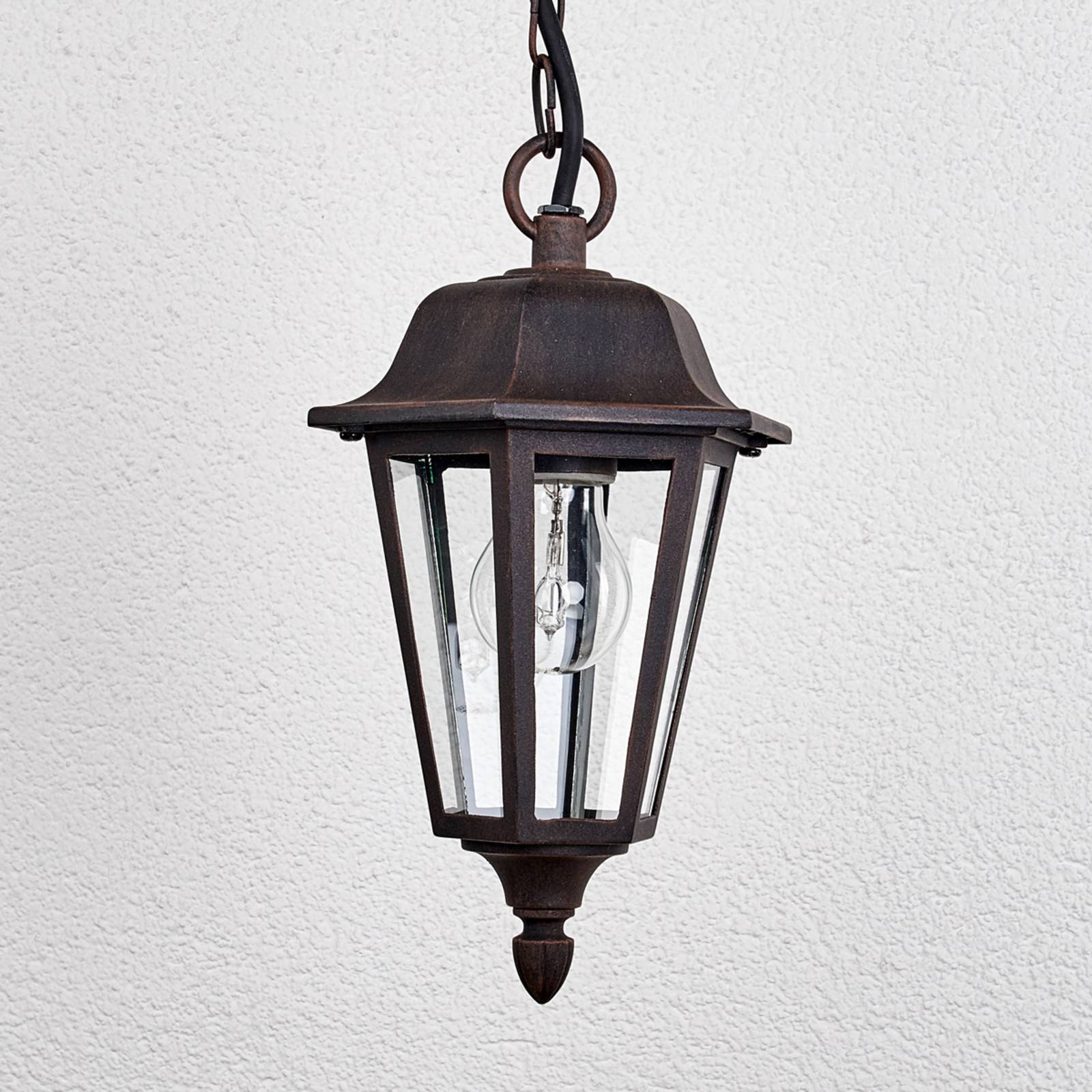Vonkajšia závesná lampa Lamina v tvare lucerny
