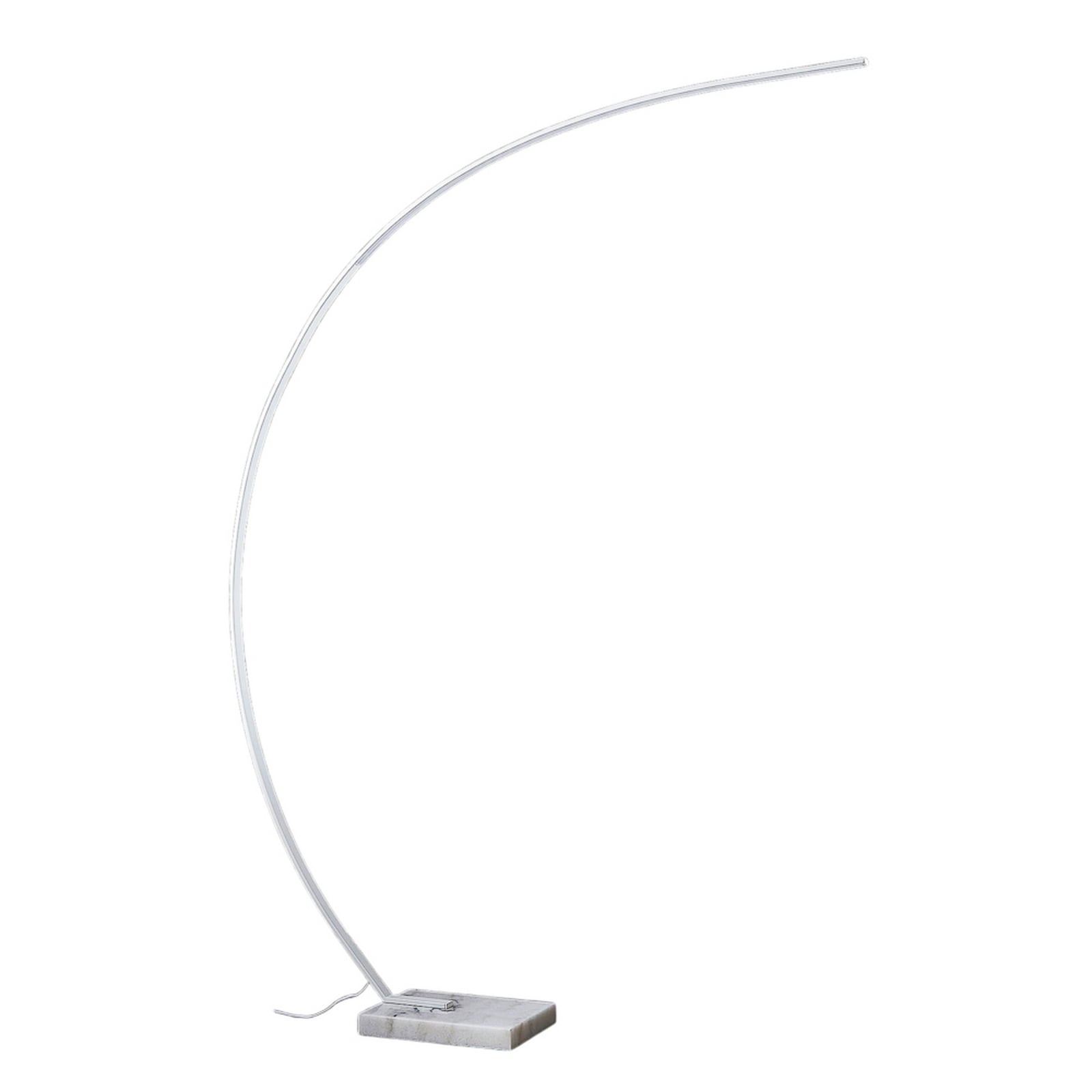 Lindby LED-Bogenstehleuchte Kendra, weiß, Alu, Höhe 180cm
