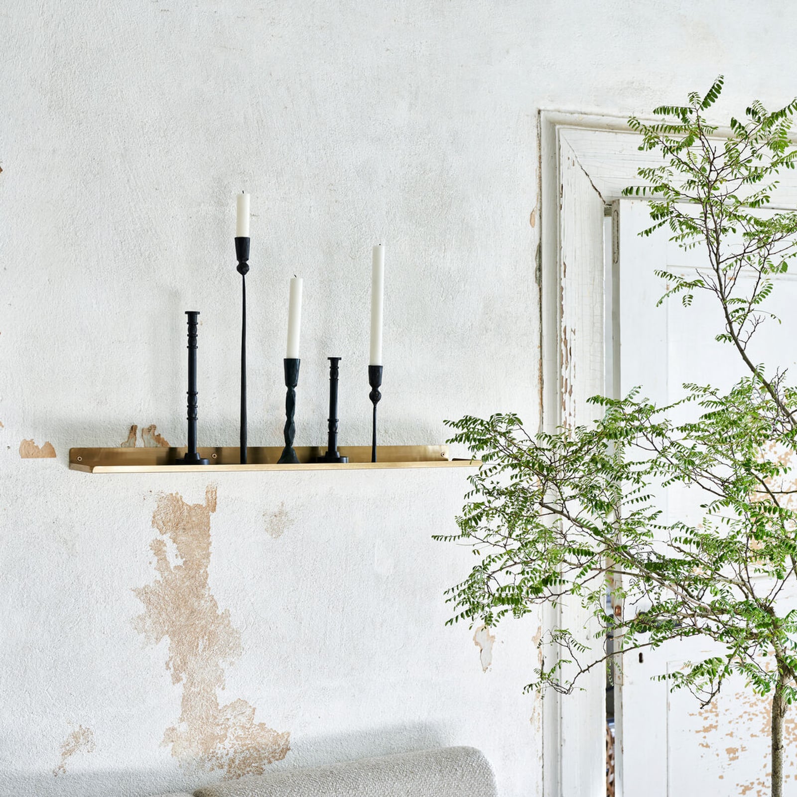 HDLedge plank, messingkleurig, breedte 80 cm - House Doctor