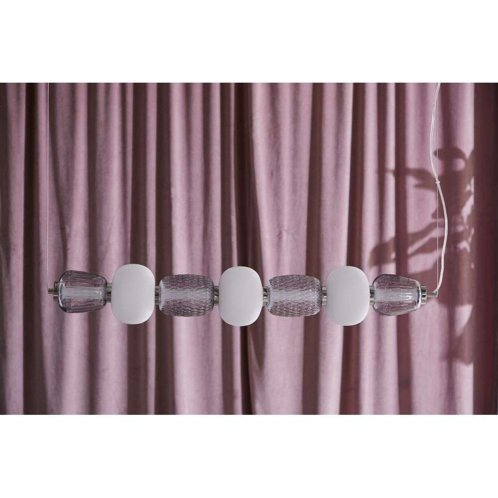 Pearl 7 Lustră Pendul Grey/Opal/Chrome - Loom Design