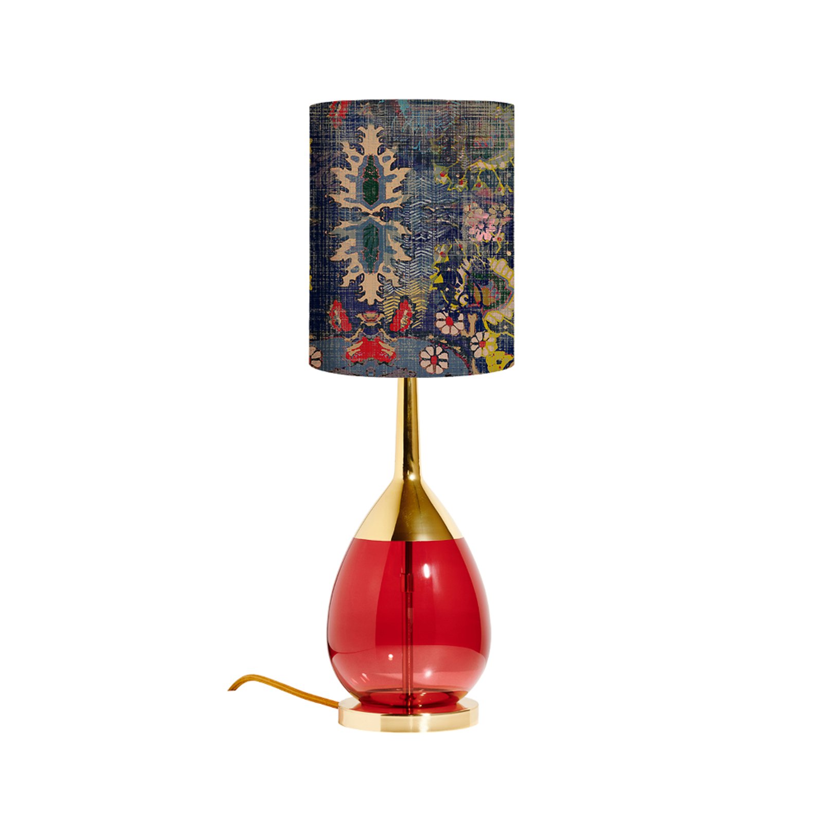 EBB & FLOW Lute S table lamp gold/red Persia blue