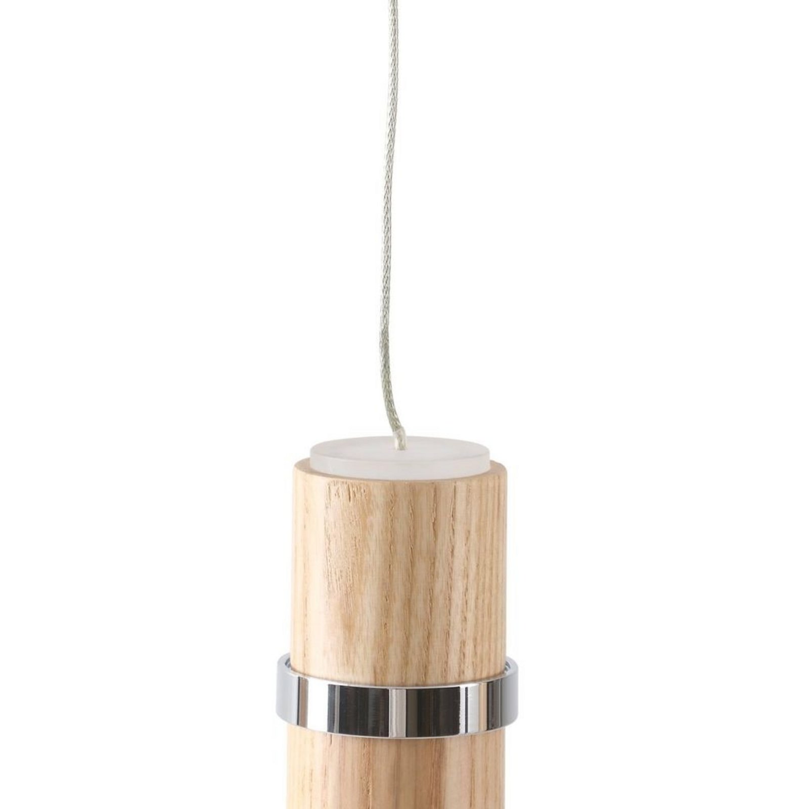 Nojus LED Lustră Pendul Wood/Chrome - Lucande