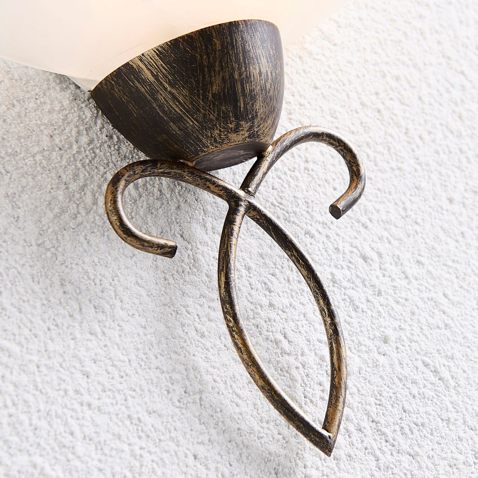 Mohija Fali Lámpa Alabaster White/Antique Gold - Lindby