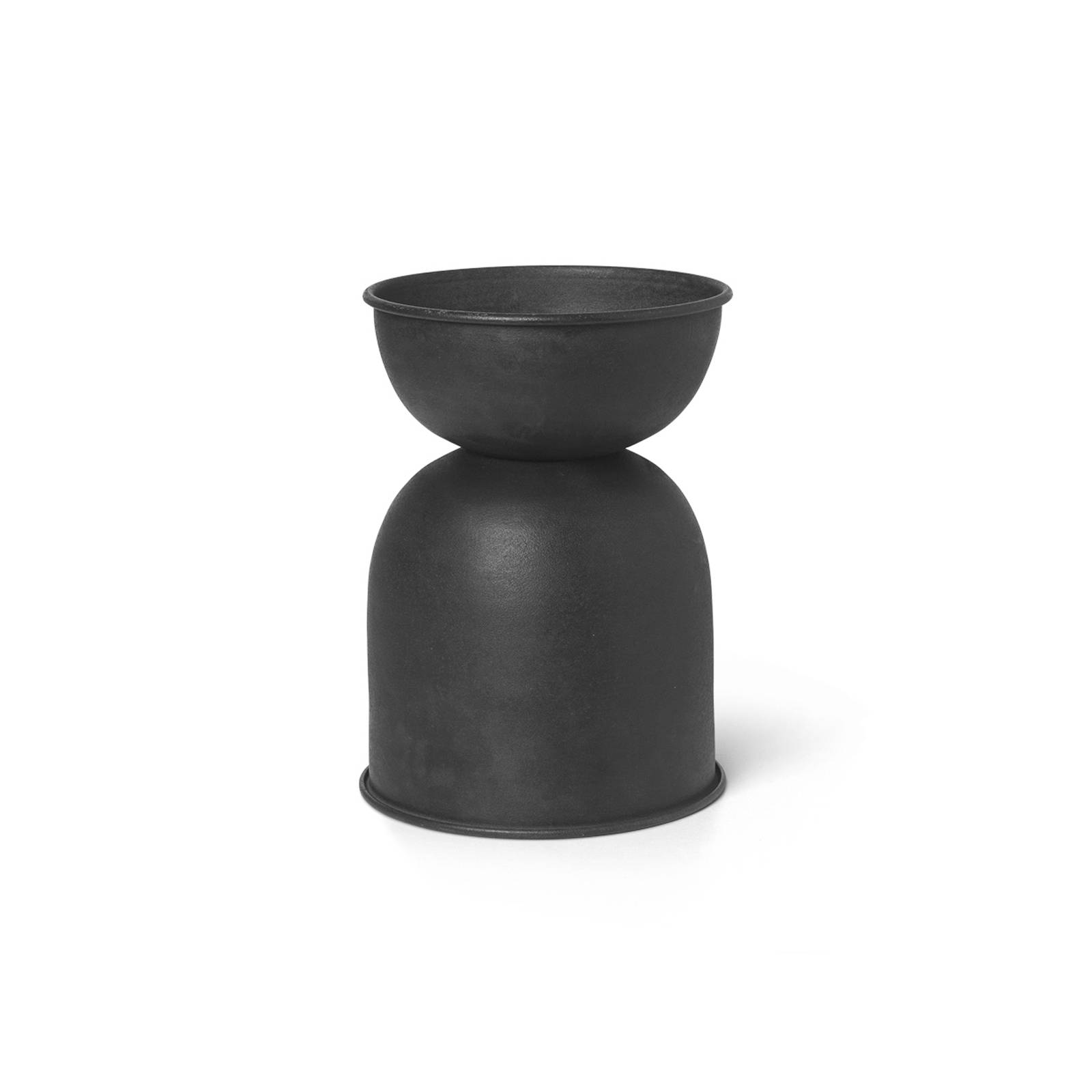 ferm LIVING Blumentopf Hourglass, schwarz, Ø 21 cm, wendbar günstig online kaufen