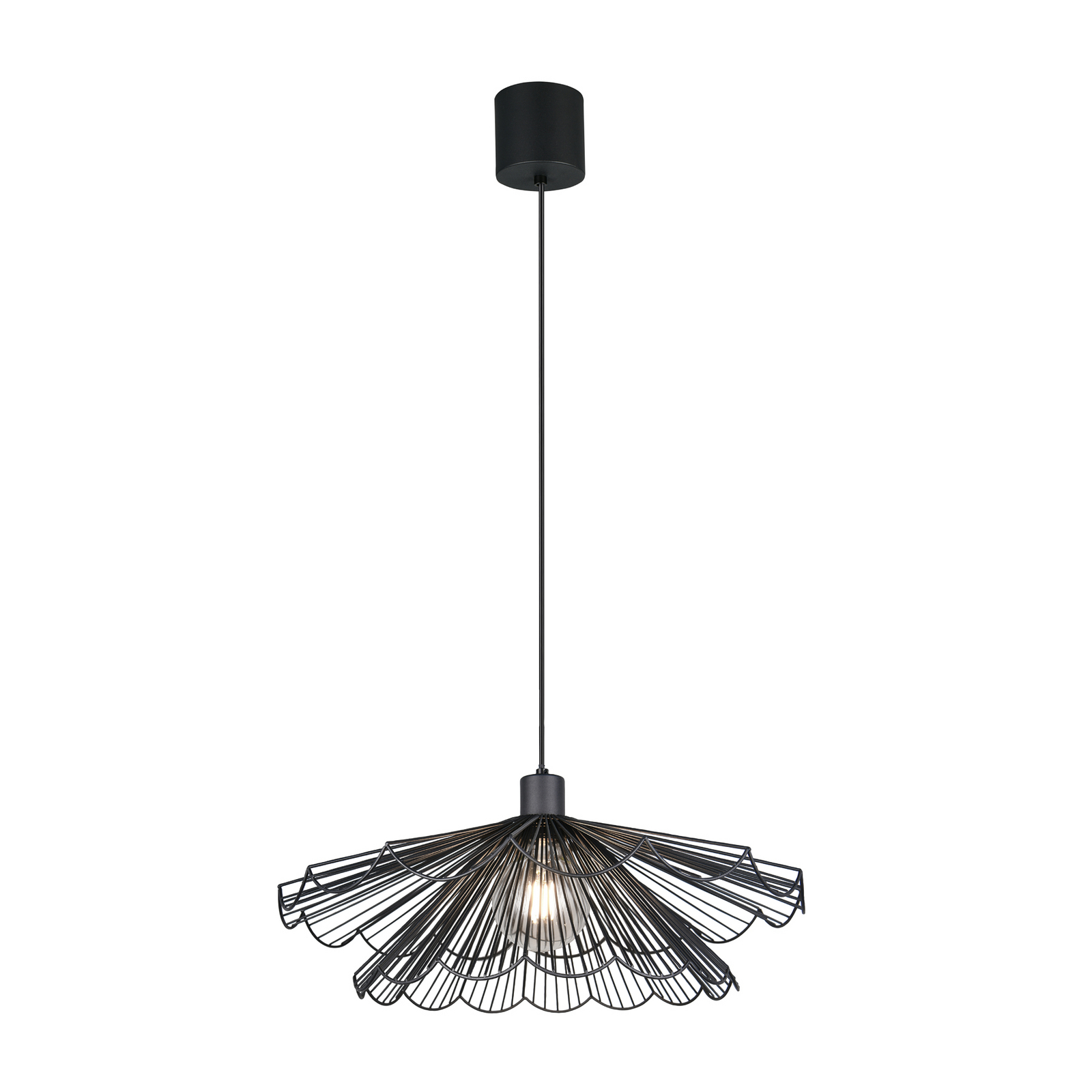 Piekaramais gaismeklis Margarita, Ø 50 cm, melns, E27, metāls