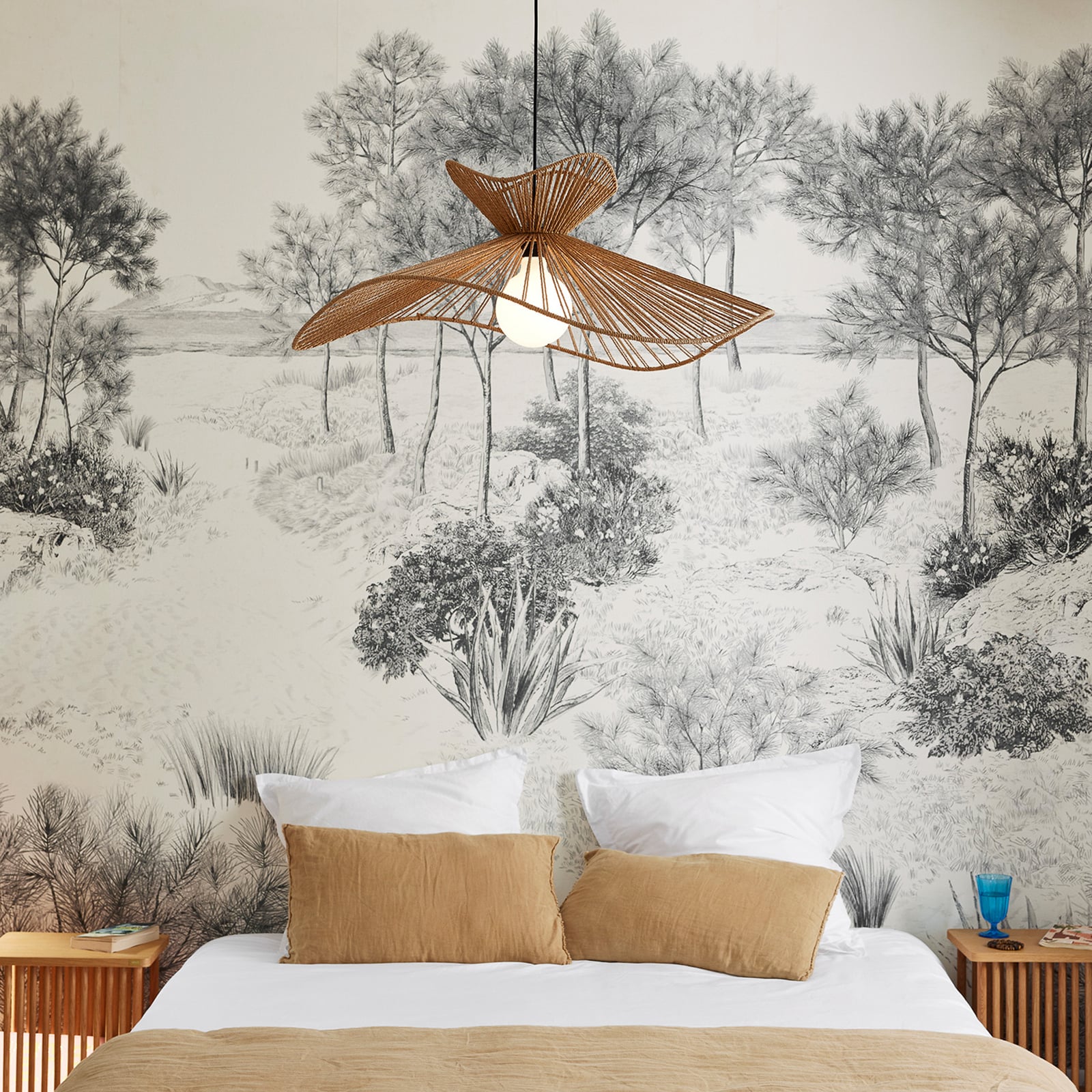 Lampada a sospensione Sahara, colore naturale, altezza 30 cm, carta - COREP SAS