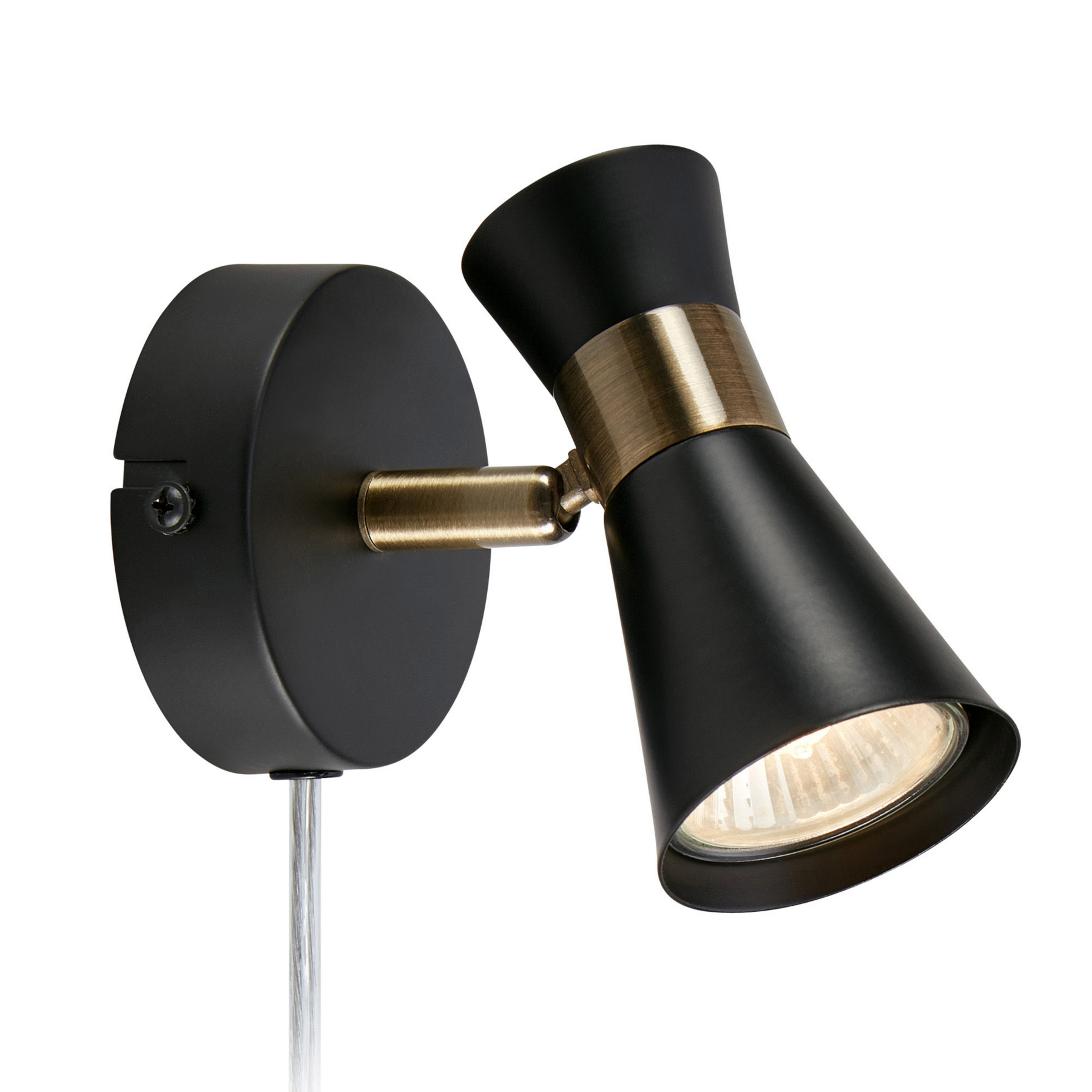 Folie Nástenné Svietidlo Čierna/Starožitnosti Mosadz - Markslöjd