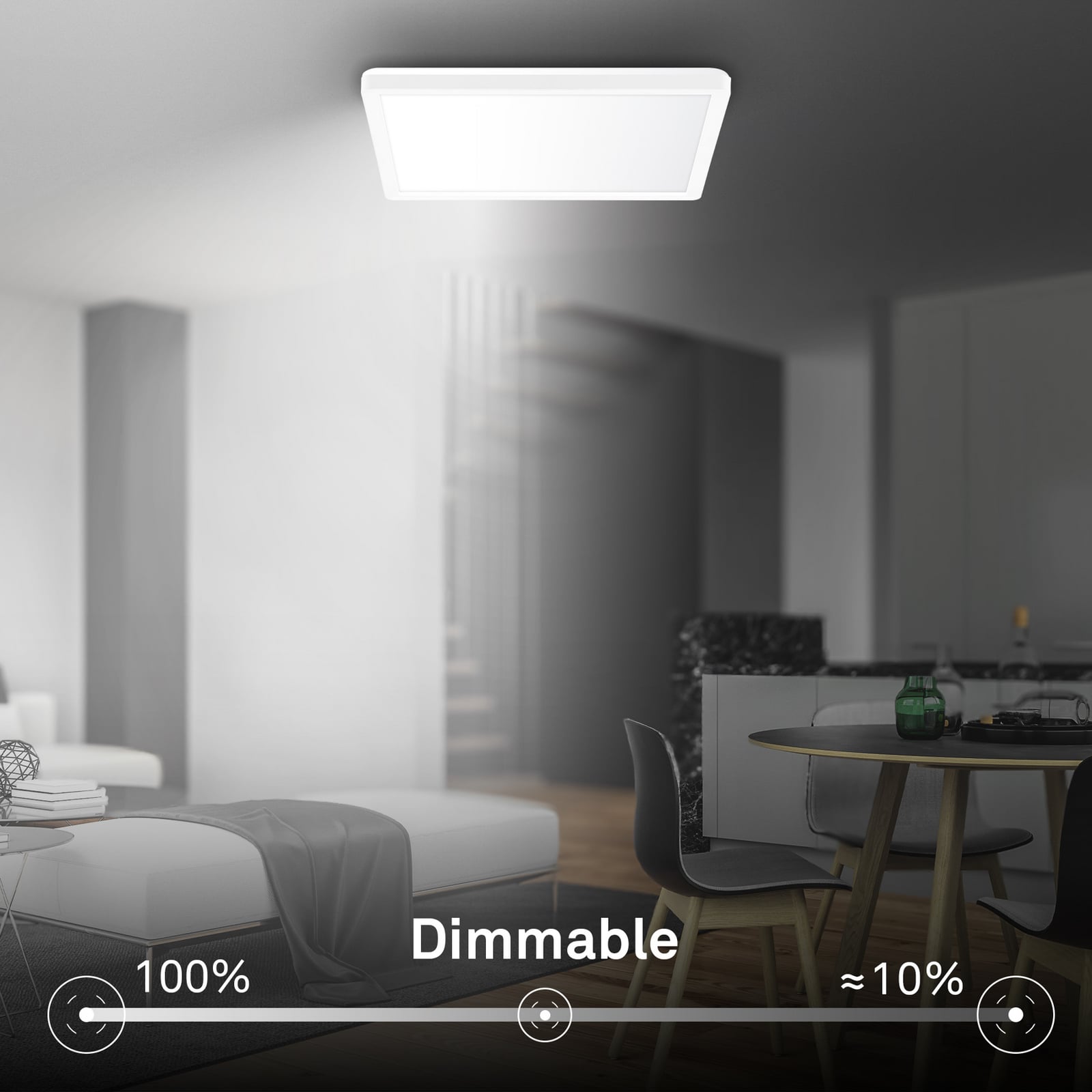 Tava A LED ceiling lamp, CCT, 29 x 29 cm, white, remote control Tava A LED ceiling lamp, CCT, 29 x 29 cm, white, remote control