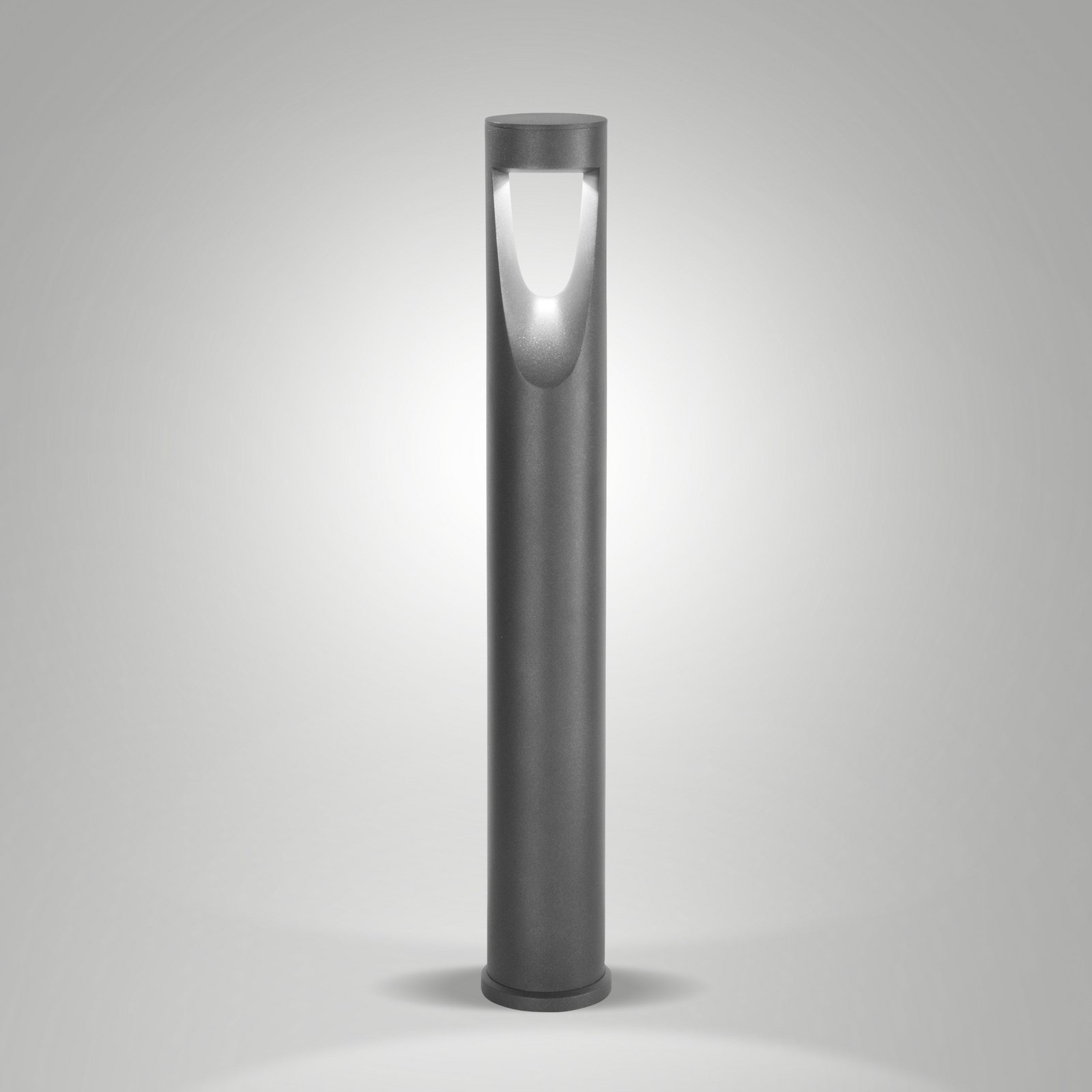 Teo LED path light, 80 cm high, black, metal, IP65