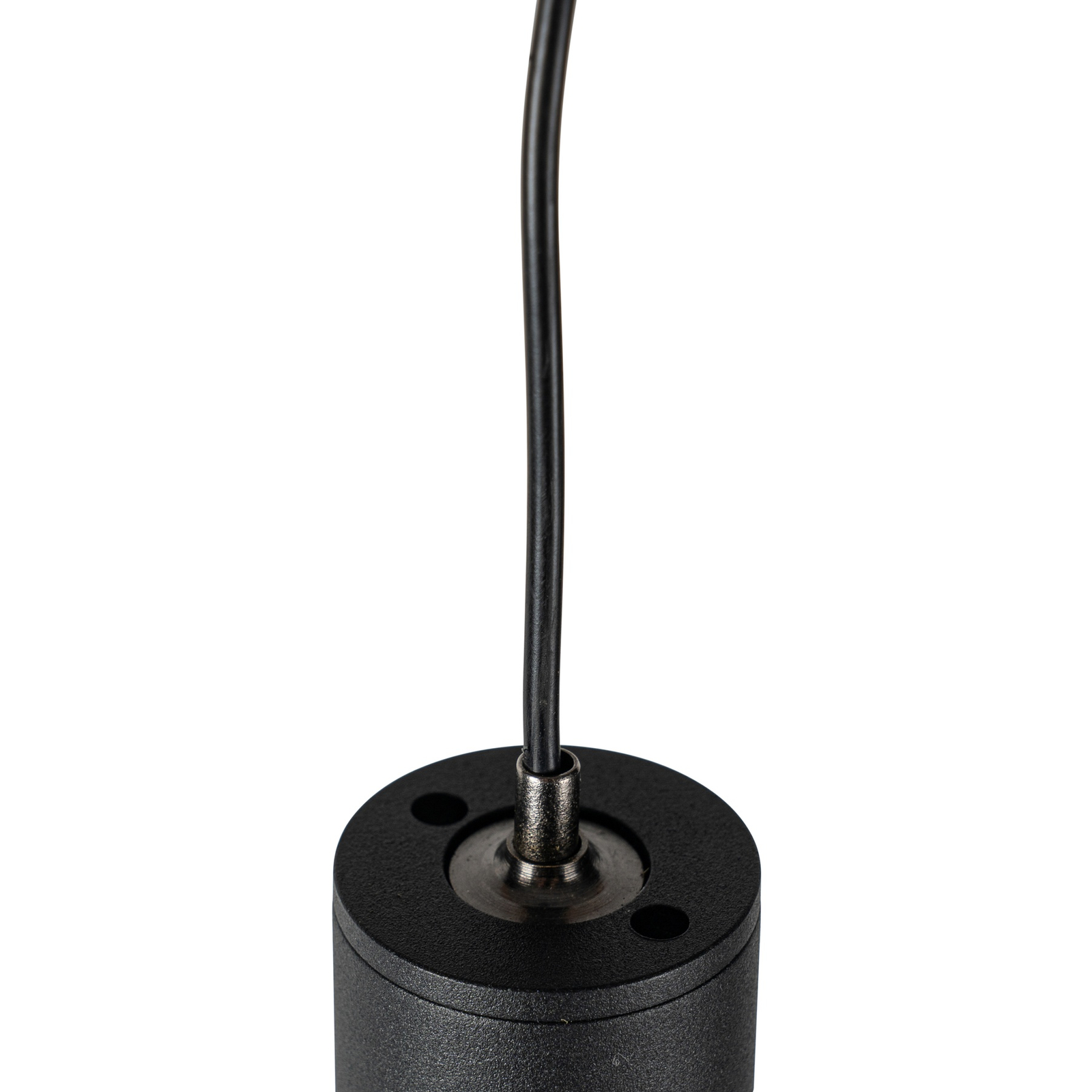 Lindby LED hanging light Lumaro, black, Ø3cm,aluminium,48V,dimmable