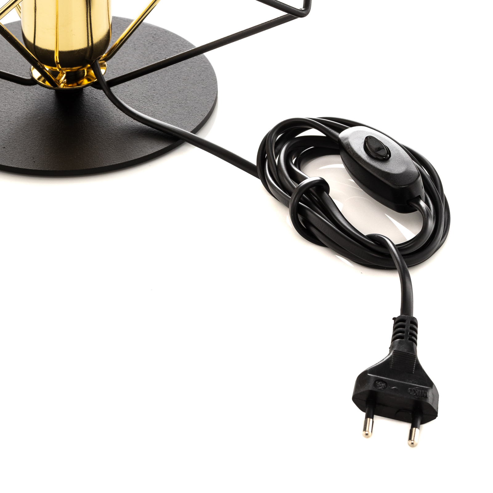 Jednosvíticí stolní lampa Alambre, zlatá/černá