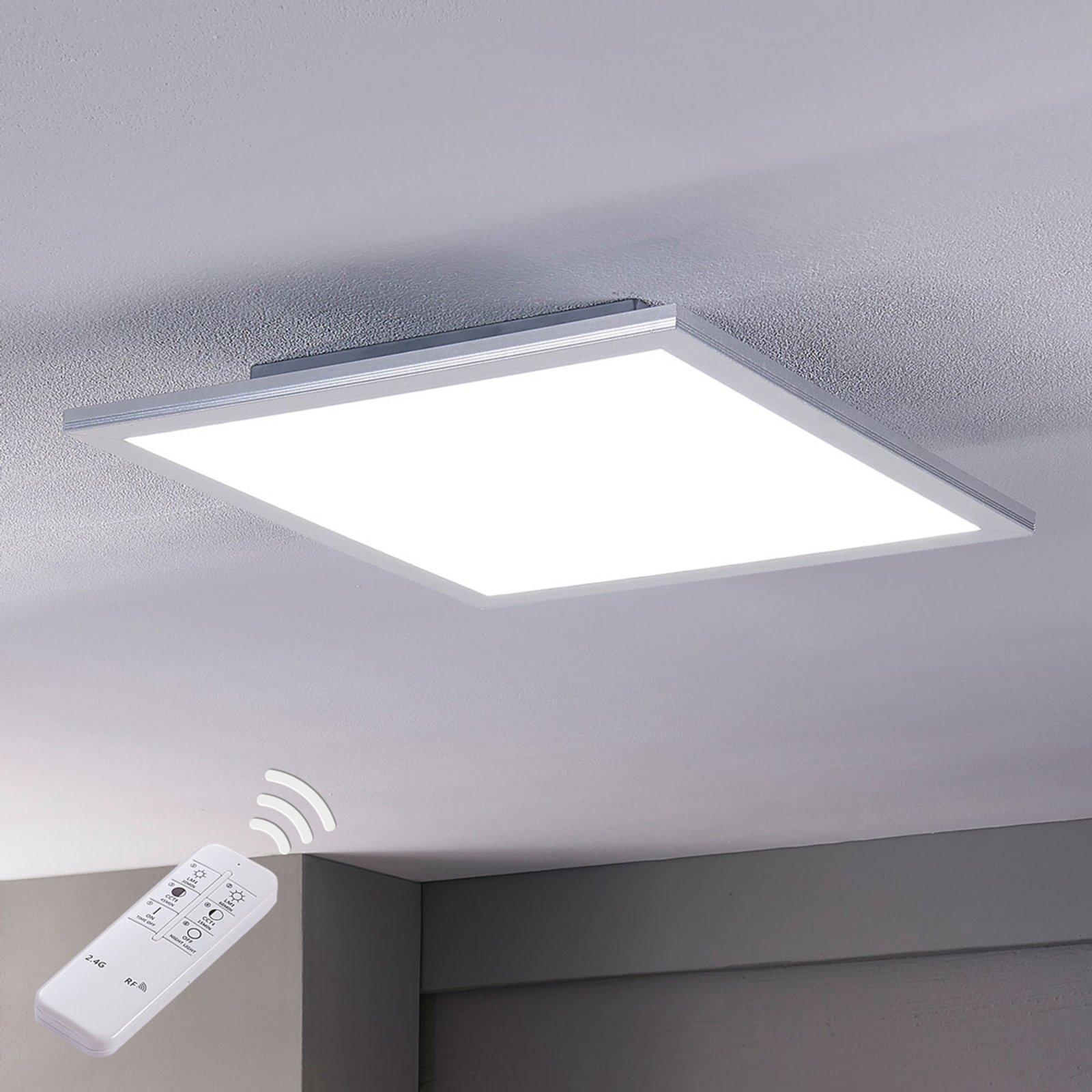 Lindby LED-Panel Livel, 2er-Set, CCT, 40 cm x 40 cm, Remote