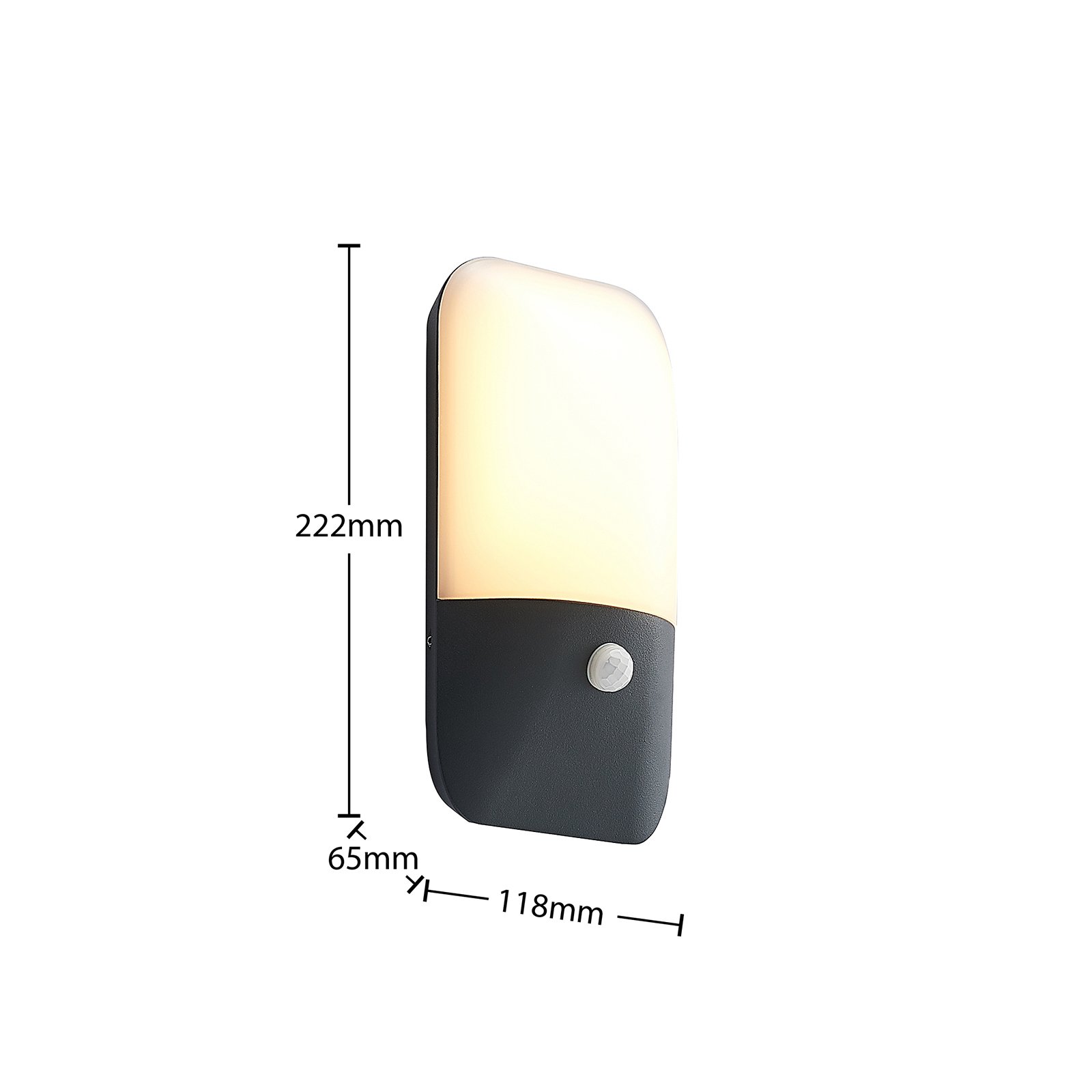 Lucande Bazilea LED-Sensor-Außenwandleuchte
