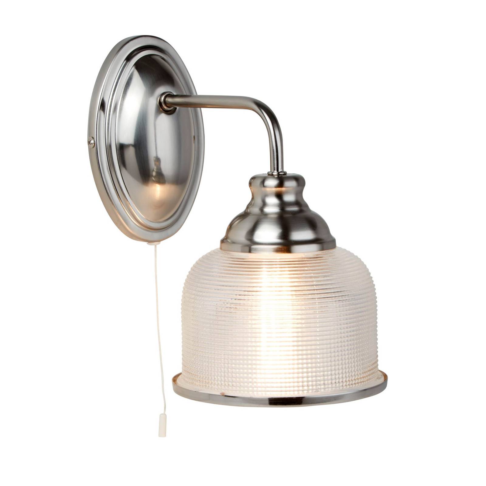 Photos - Chandelier / Lamp Searchlight Bistro II wall light silver/fluted glass 