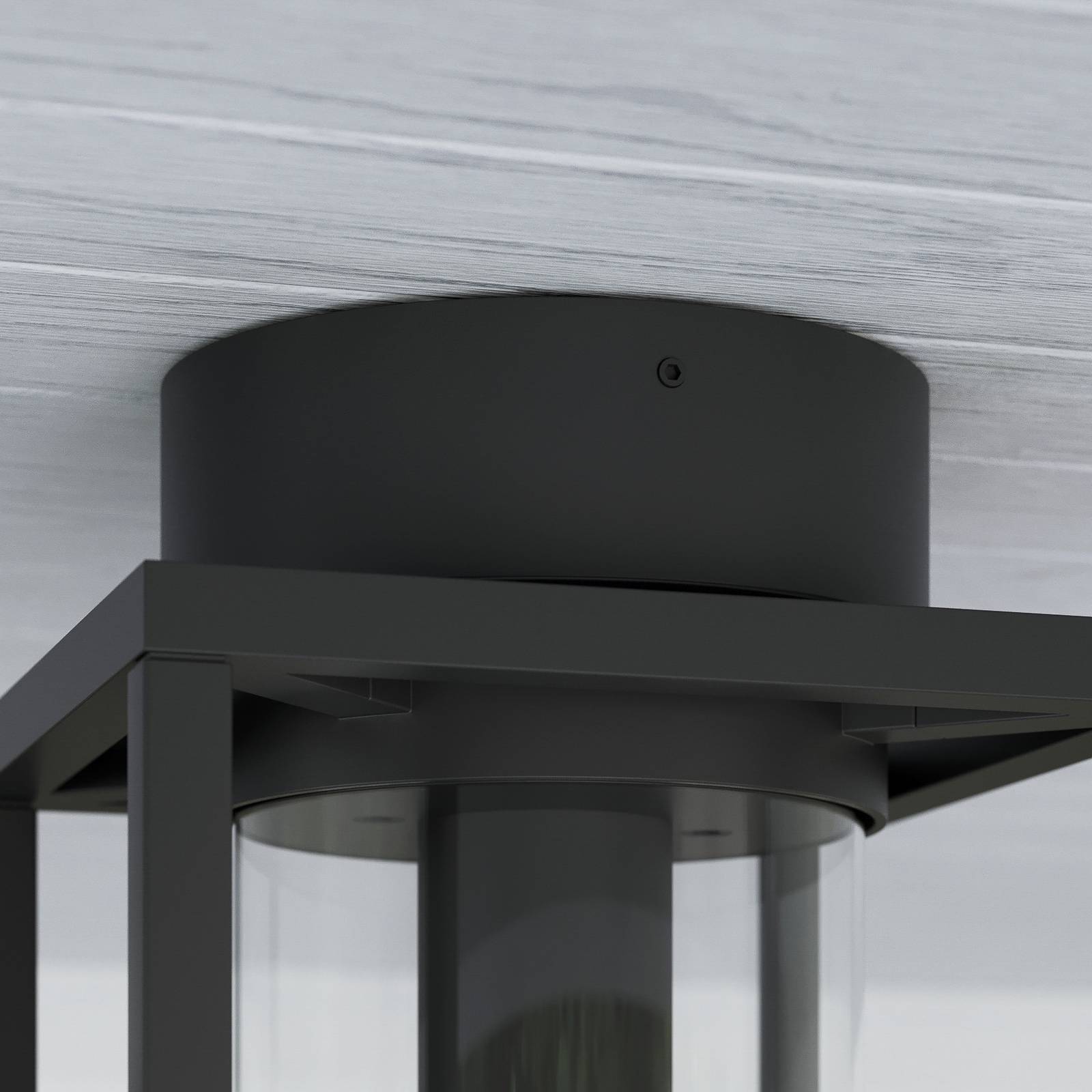Zewnętrzna lampa sufitowa Lucande Ferda, 29 cm, antracyt, IP44