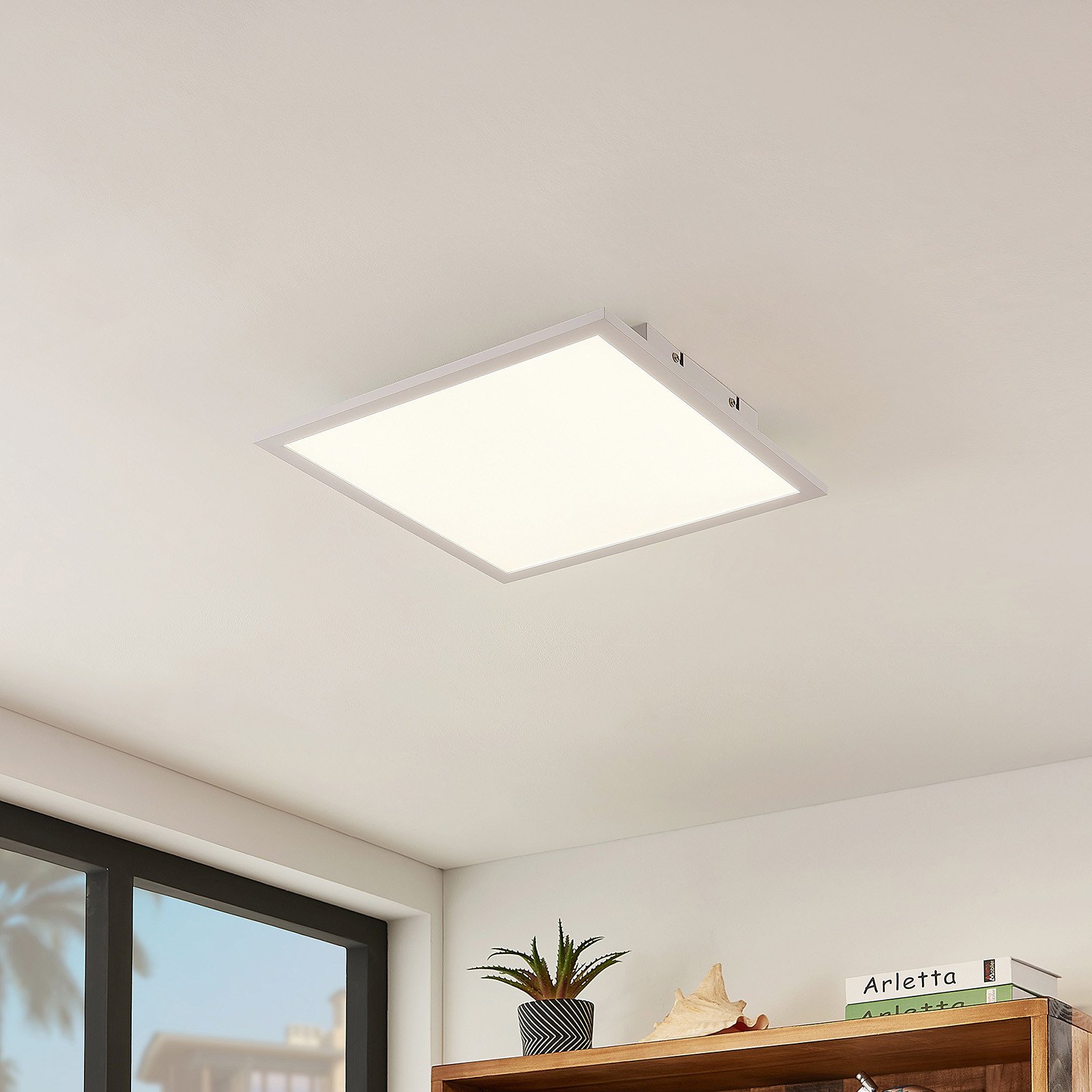 Panou Lindby LED Quais 40 x 40 cm alb aluminiu 4.000K - Bucătărie - modern - Plastic