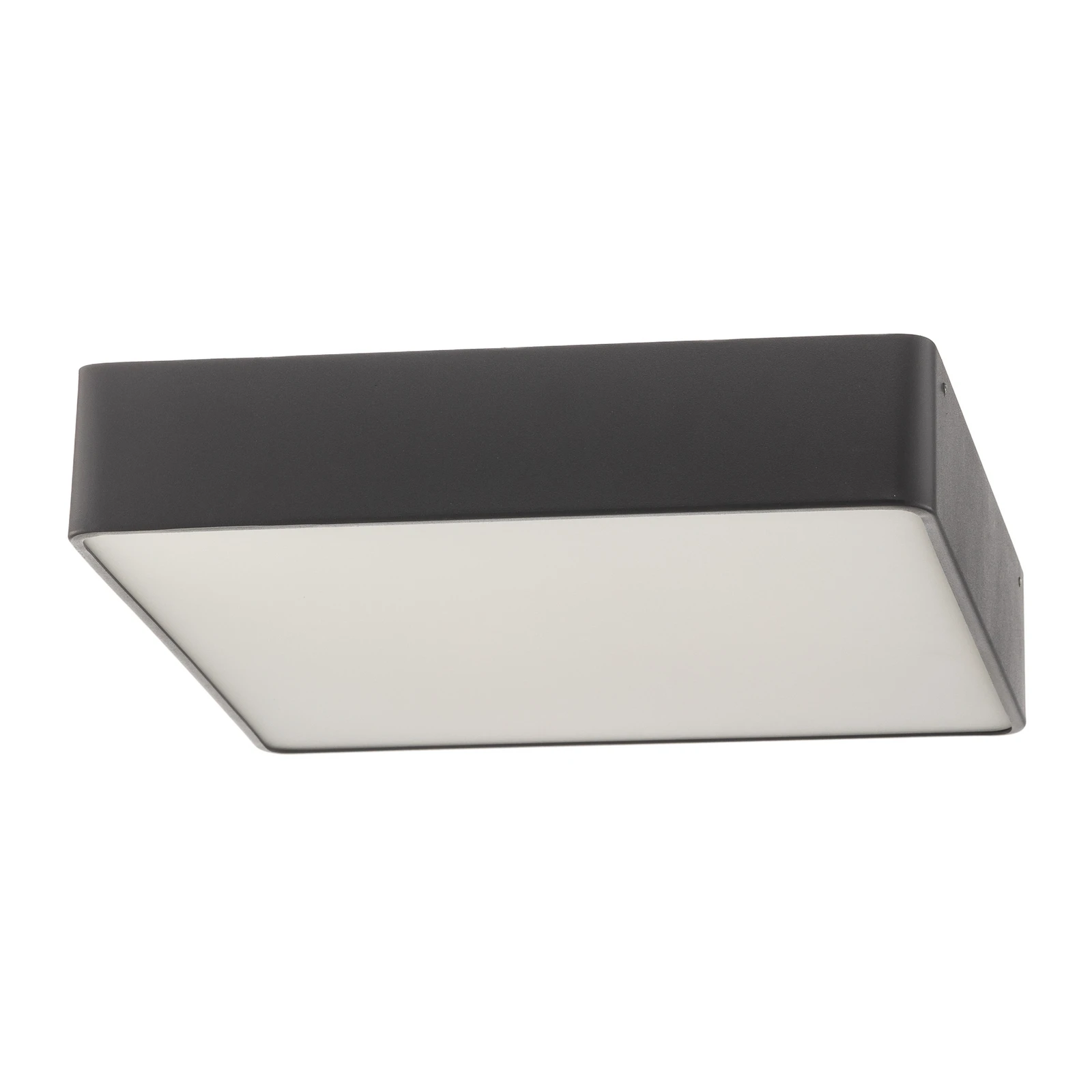 Plafonnier Oro en acier et verre, gris, 35cm