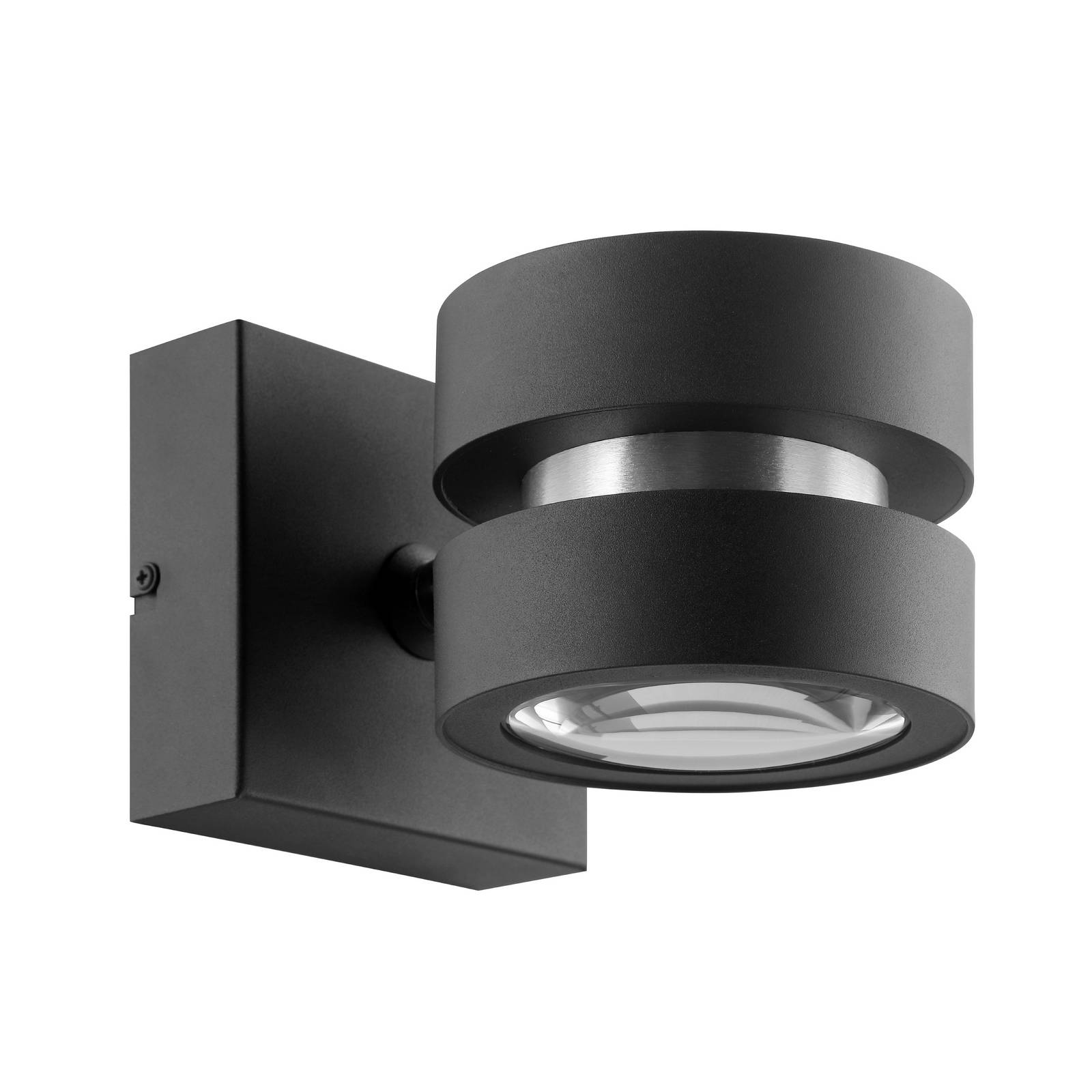 LED-Wandlampe Glow-Sphere, schwarz, Ø 13 cm, Metall, 2-flg.