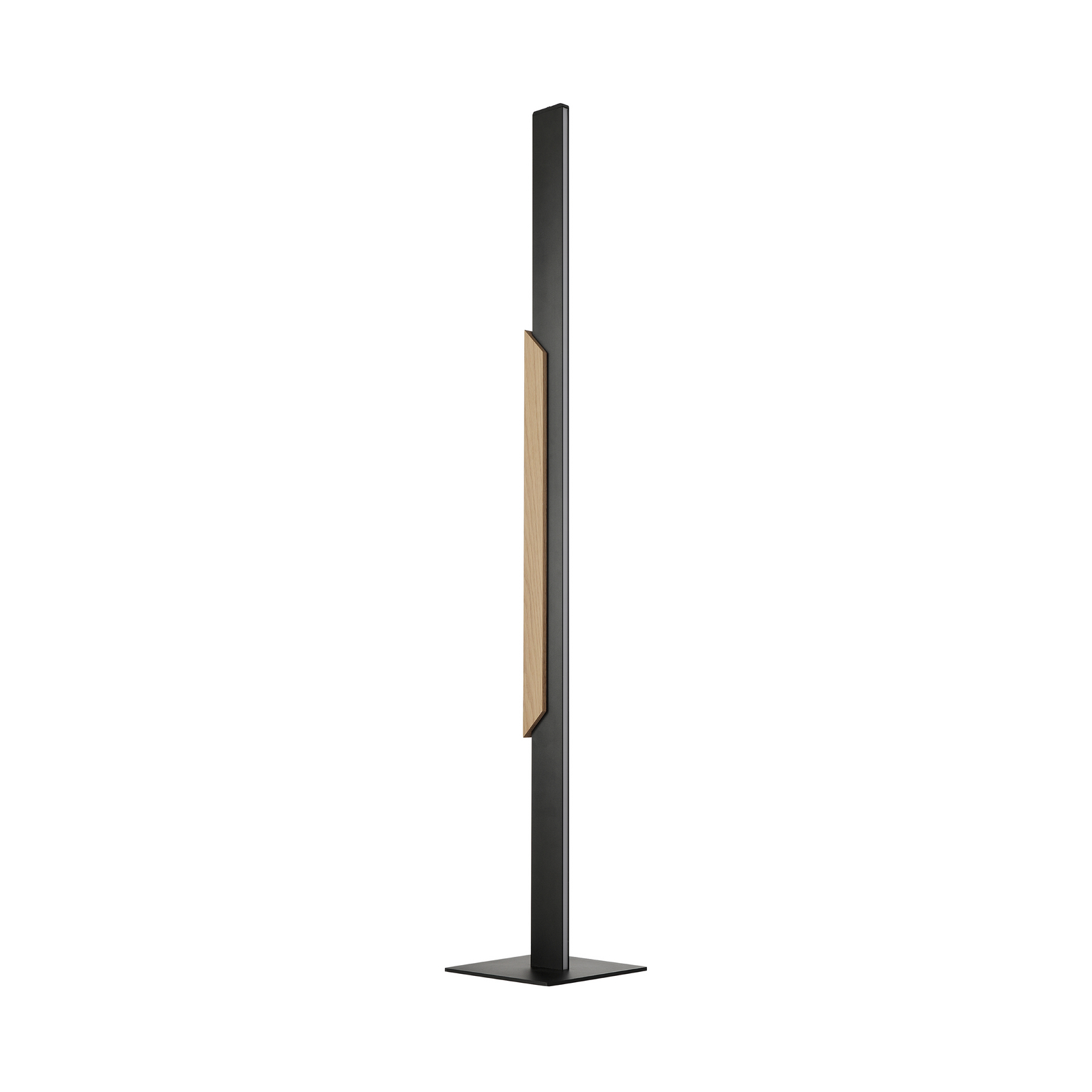 LED стояща лампа Arcus, черна/кафява, височина 126 cm, метал/дърво