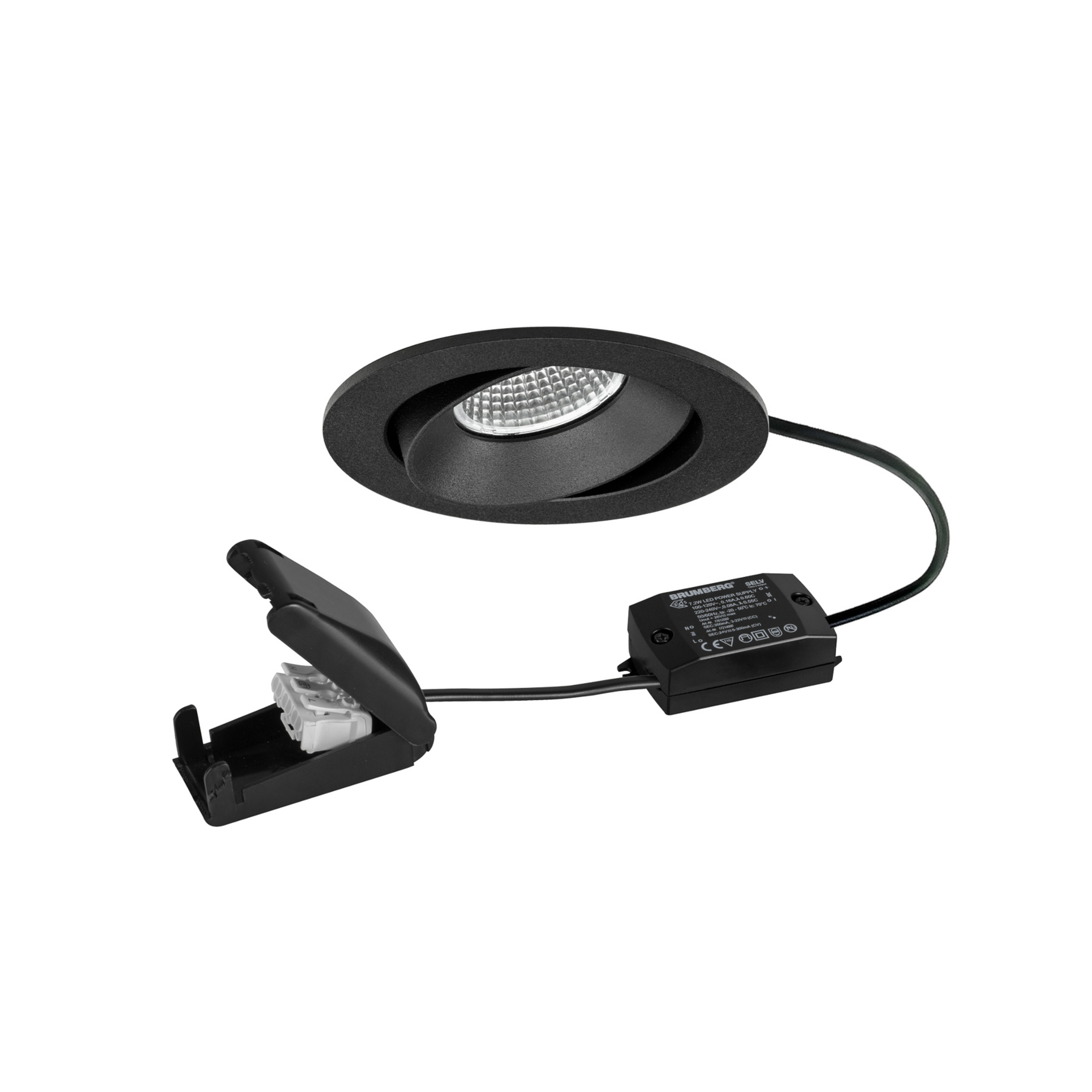 BRUMBERG spot LED BB35 skrzynka przyłączeniowa on/off teksturowana czarna