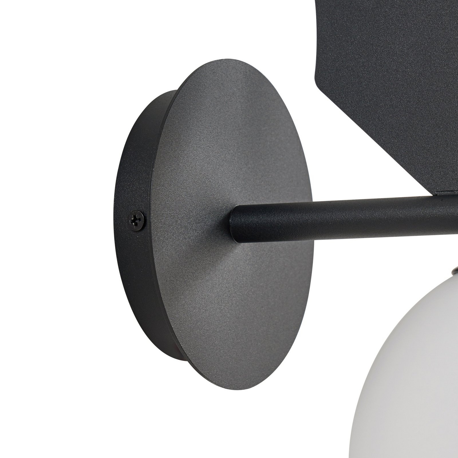 Aplique de exterior Lindby Katti, metal, negro, IP44, gato