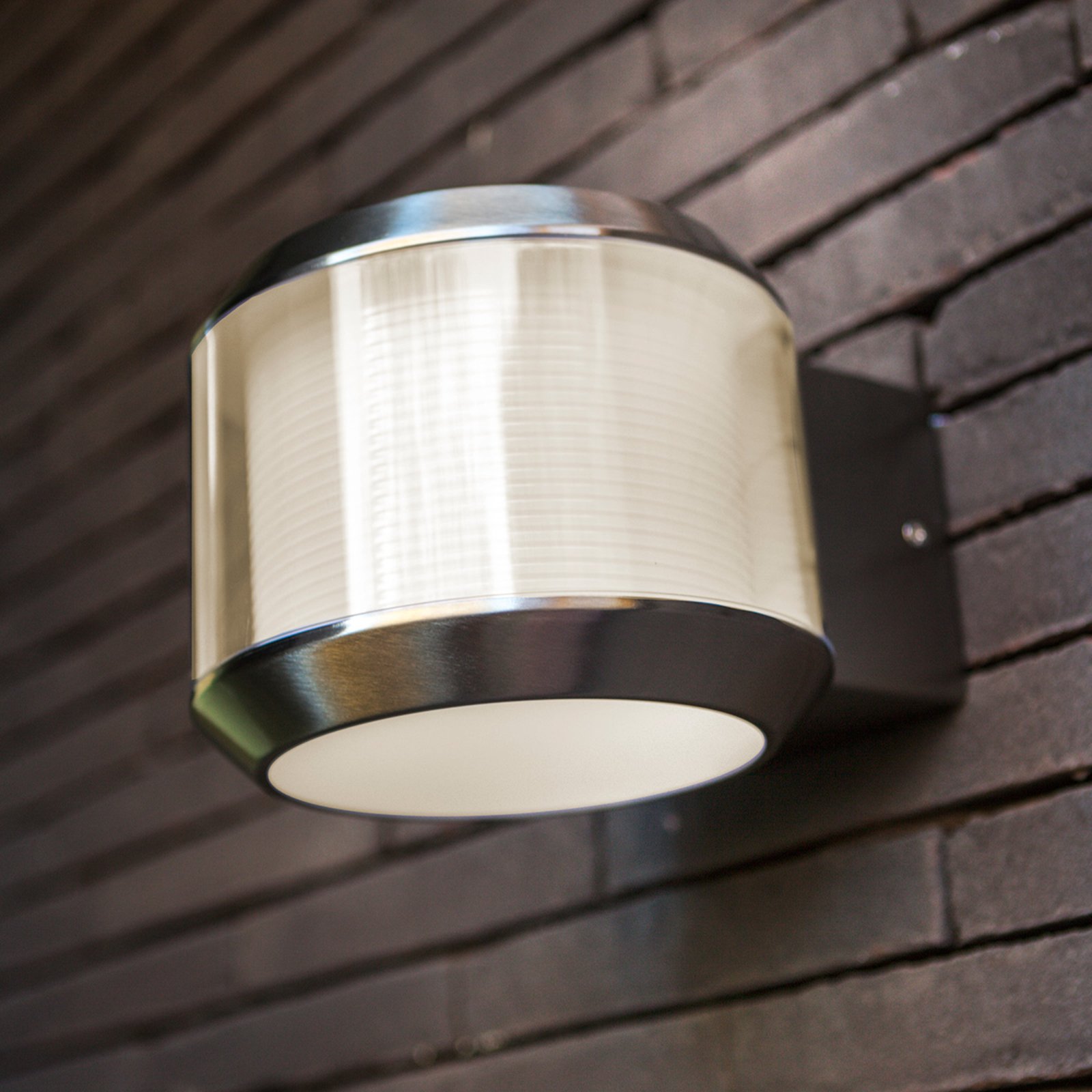 Eco-Light Whisper LED outdoor wall light, stainless steel, plastic, E27, 25 W, energy efficiency: A++, H: 13.5 cm