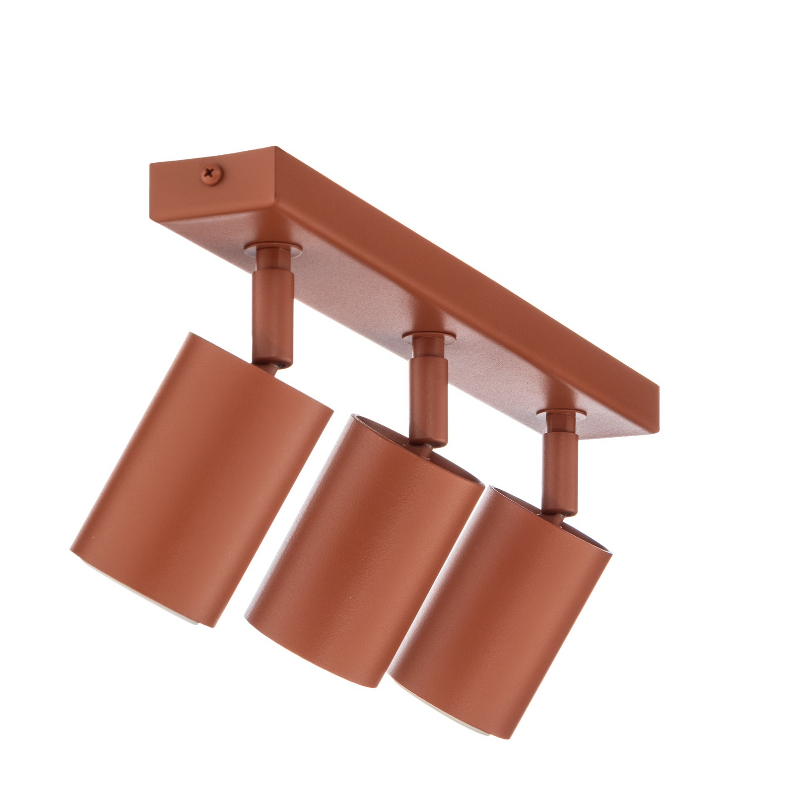 Spot de tavan Zoom, 3 becuri, roșu, oțel, GU10