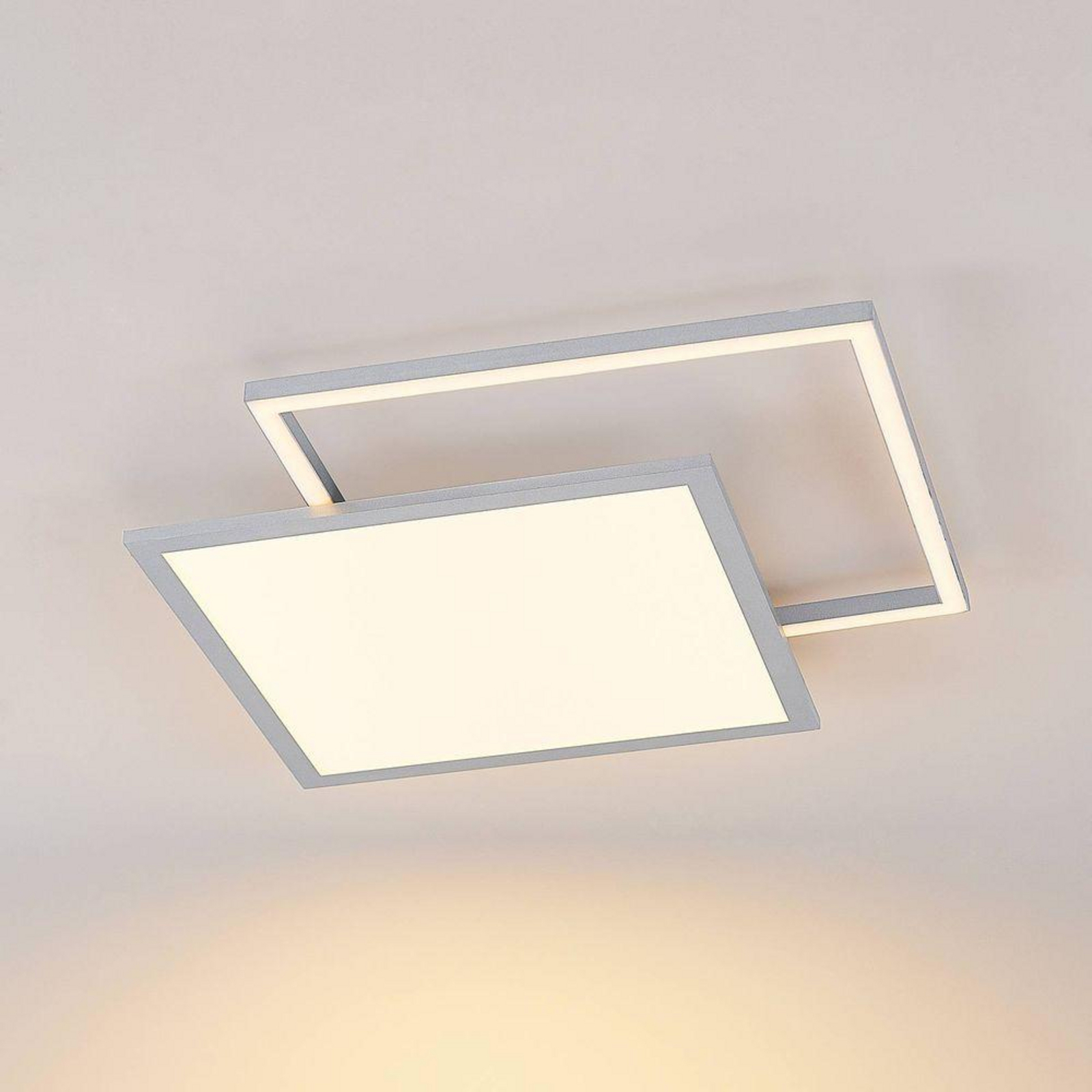 Senan LED Square Plafonieră CCT Silver - Lucande