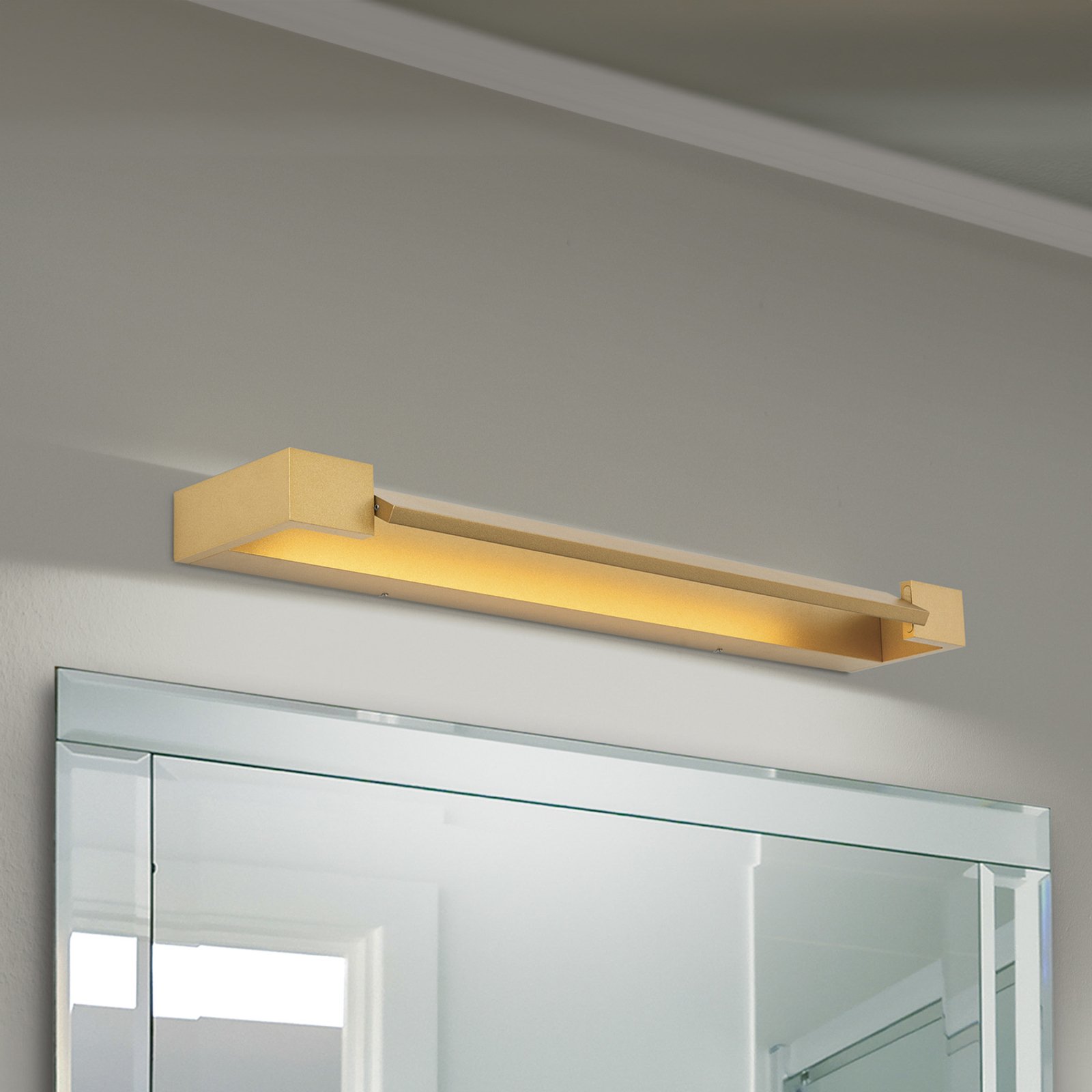 LED bathroom wall lamp Marylin, length 60 cm, gold, aluminium