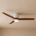 Lucande LED-takvifte Faipari, mørkt tre, DC, 132 cm