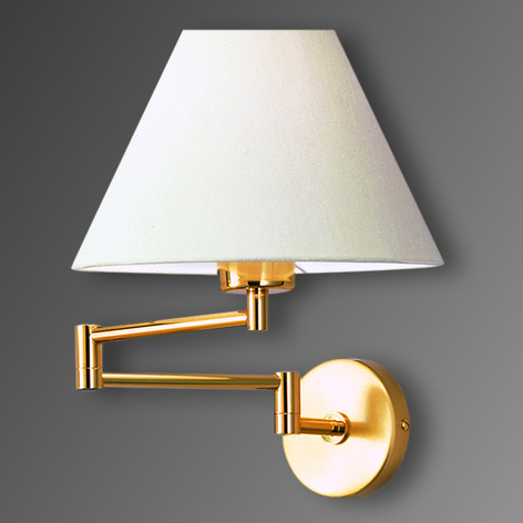 Svingbar vegglampe Livas, polert messing