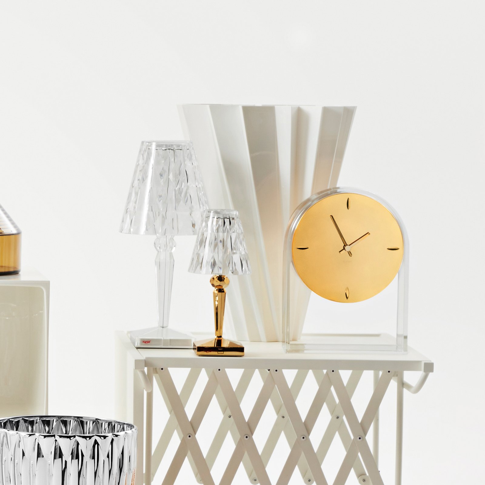 Kartell LED настолна лампа с батерия Батерия, златист цвят, IP54